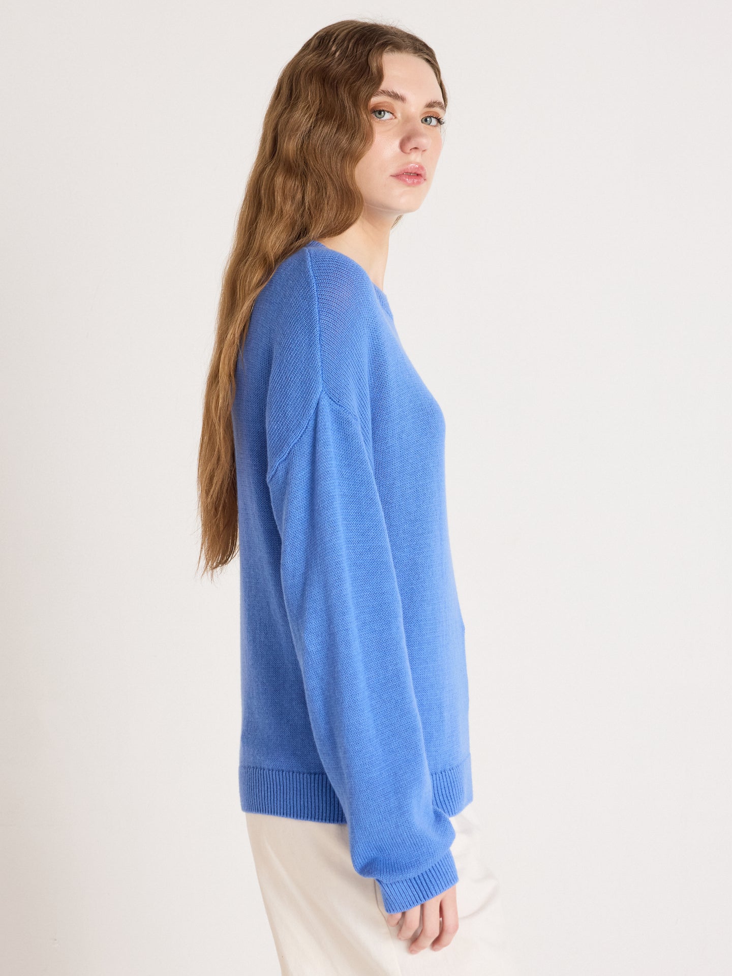 pull avery - coton cachemire - baby blue