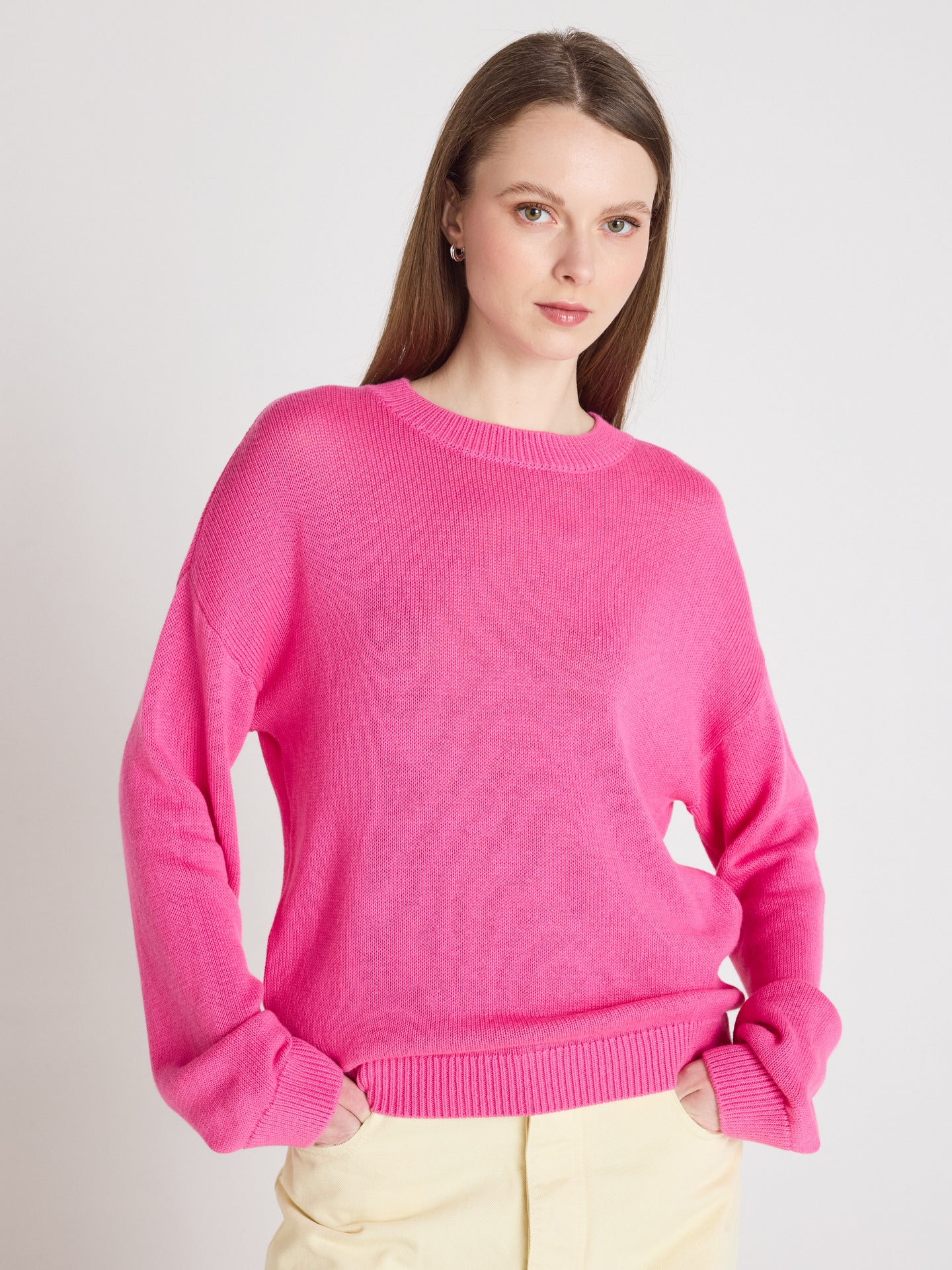 avery pullover mit Rundhalsausschnitt - Baumwoll und Kaschmir - flamingo pink