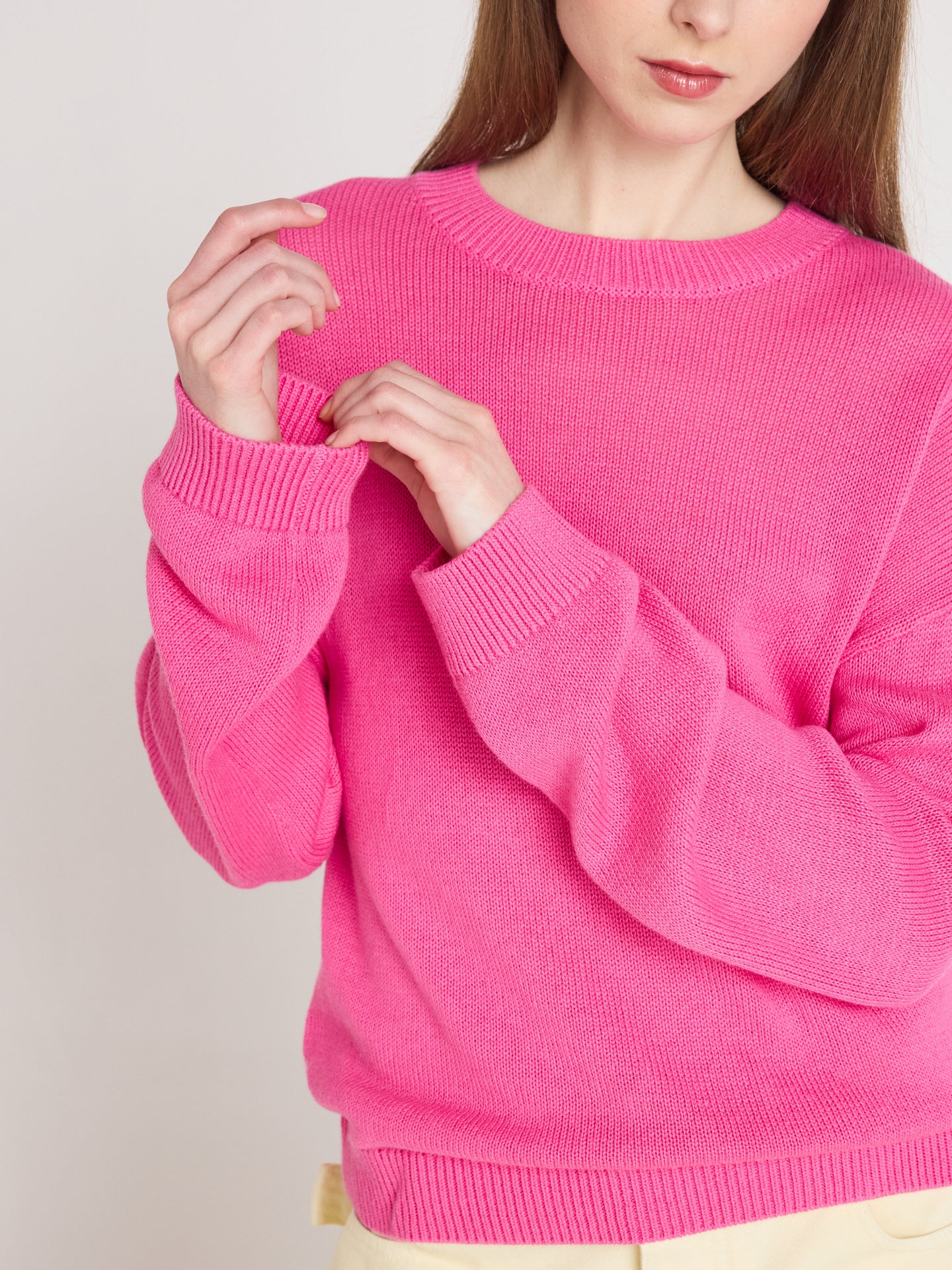 avery pullover mit Rundhalsausschnitt - Baumwoll und Kaschmir - flamingo pink
