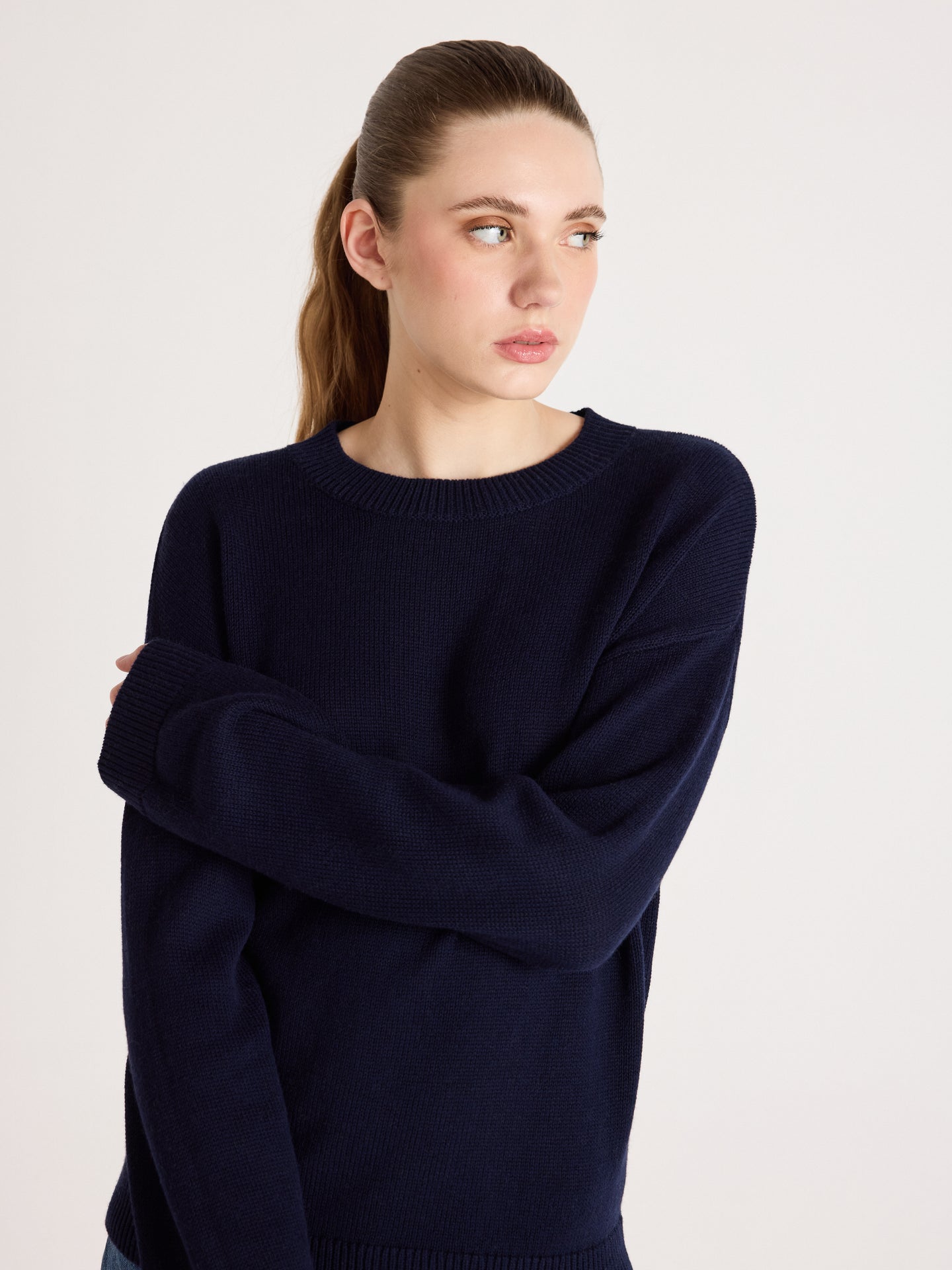 pullover avery - Baumwolle und kaschmir - Navy