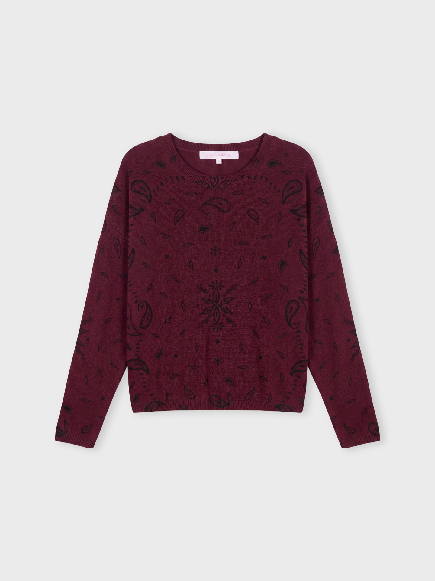 trui ariane print - kasjmier - burgundy print bandana