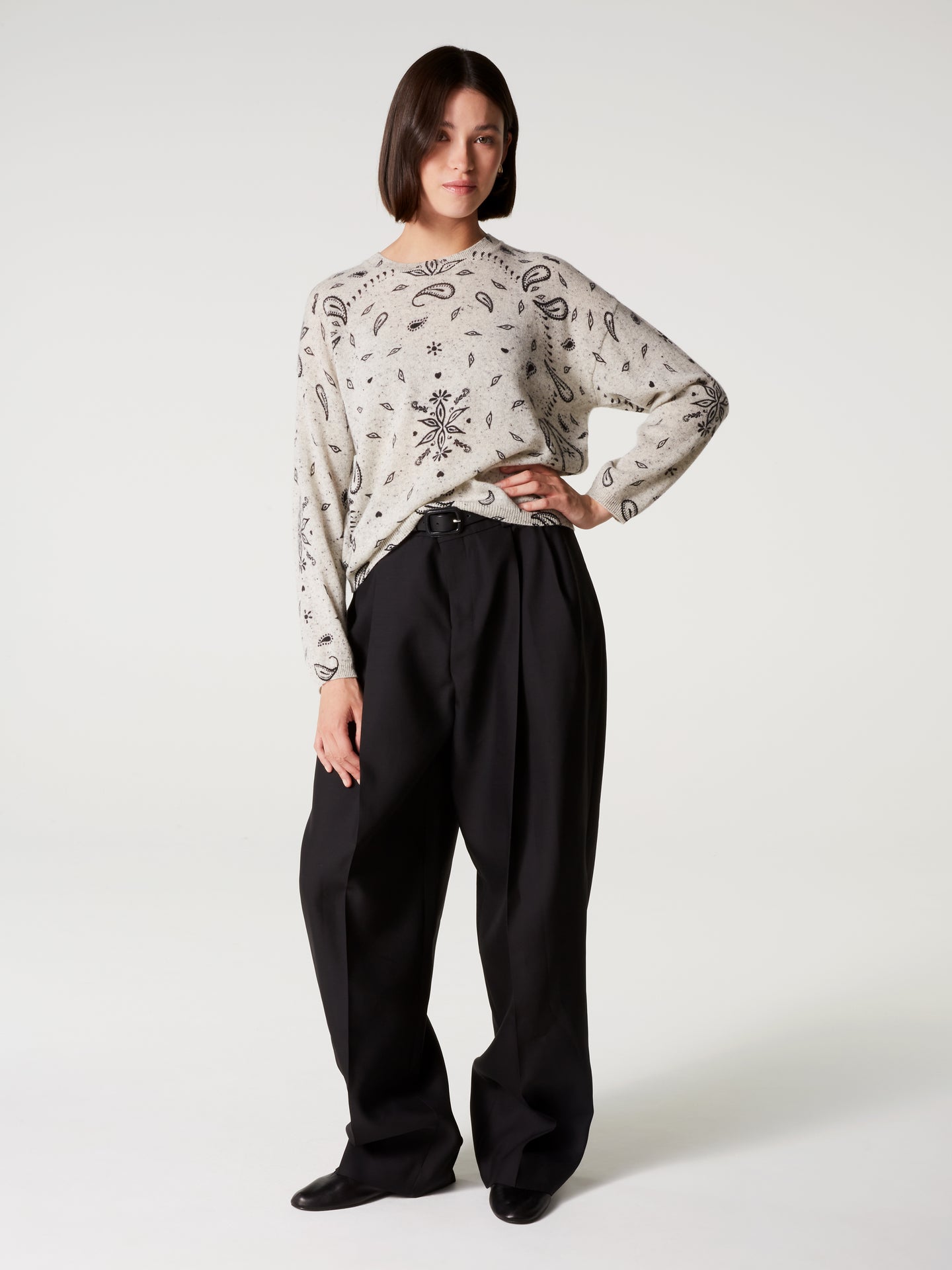 pull ariane print - kasjmier - granit print bandana