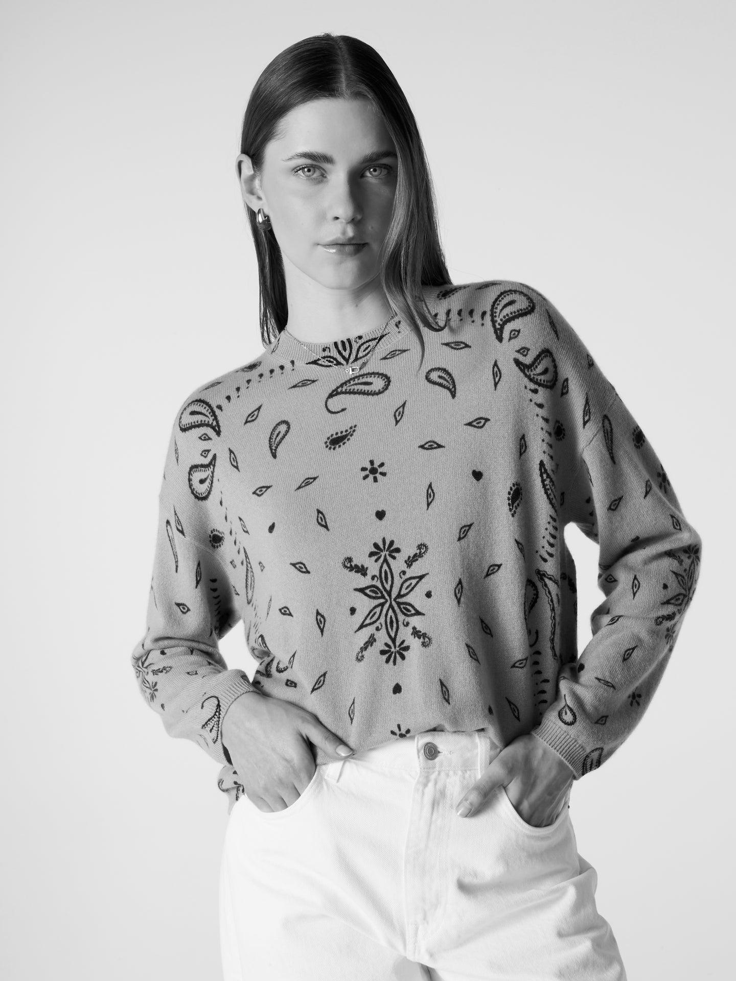 Pullover Ariane Print - Kaschmir - Sky Print Bandana