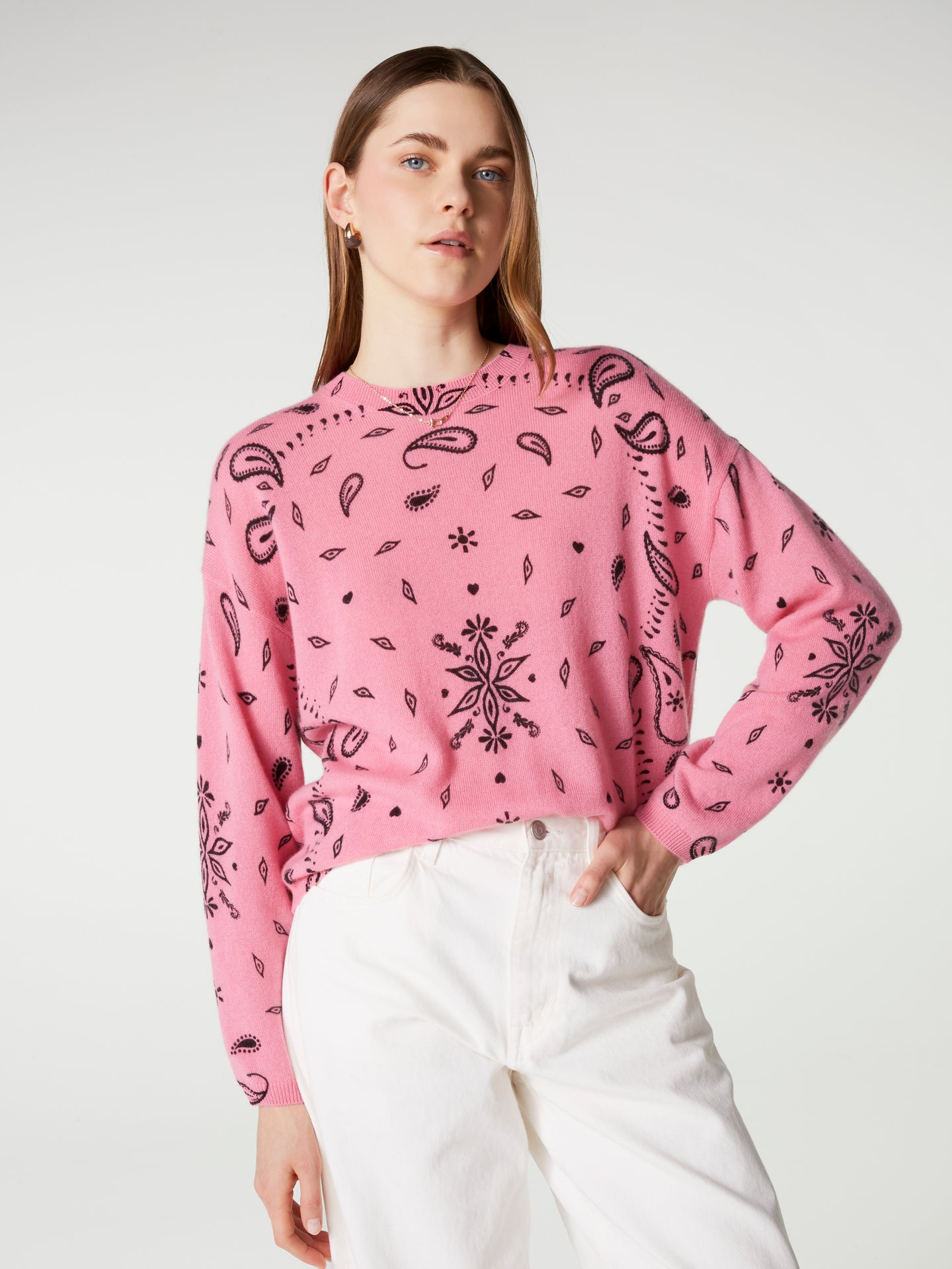 pull ariane print - Cachemire - pink print bandana