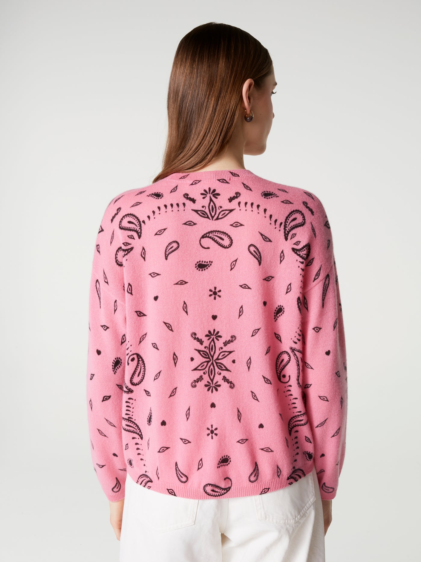 maglione ariane print - cashmere - pink print bandana