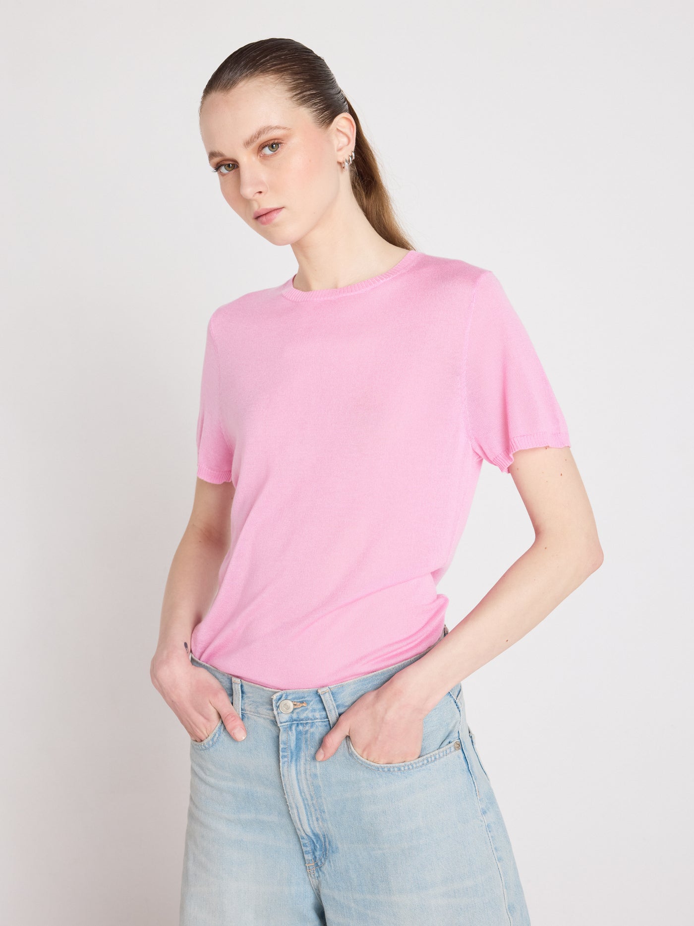 maria - Pull coton cachemire - dragon fruit