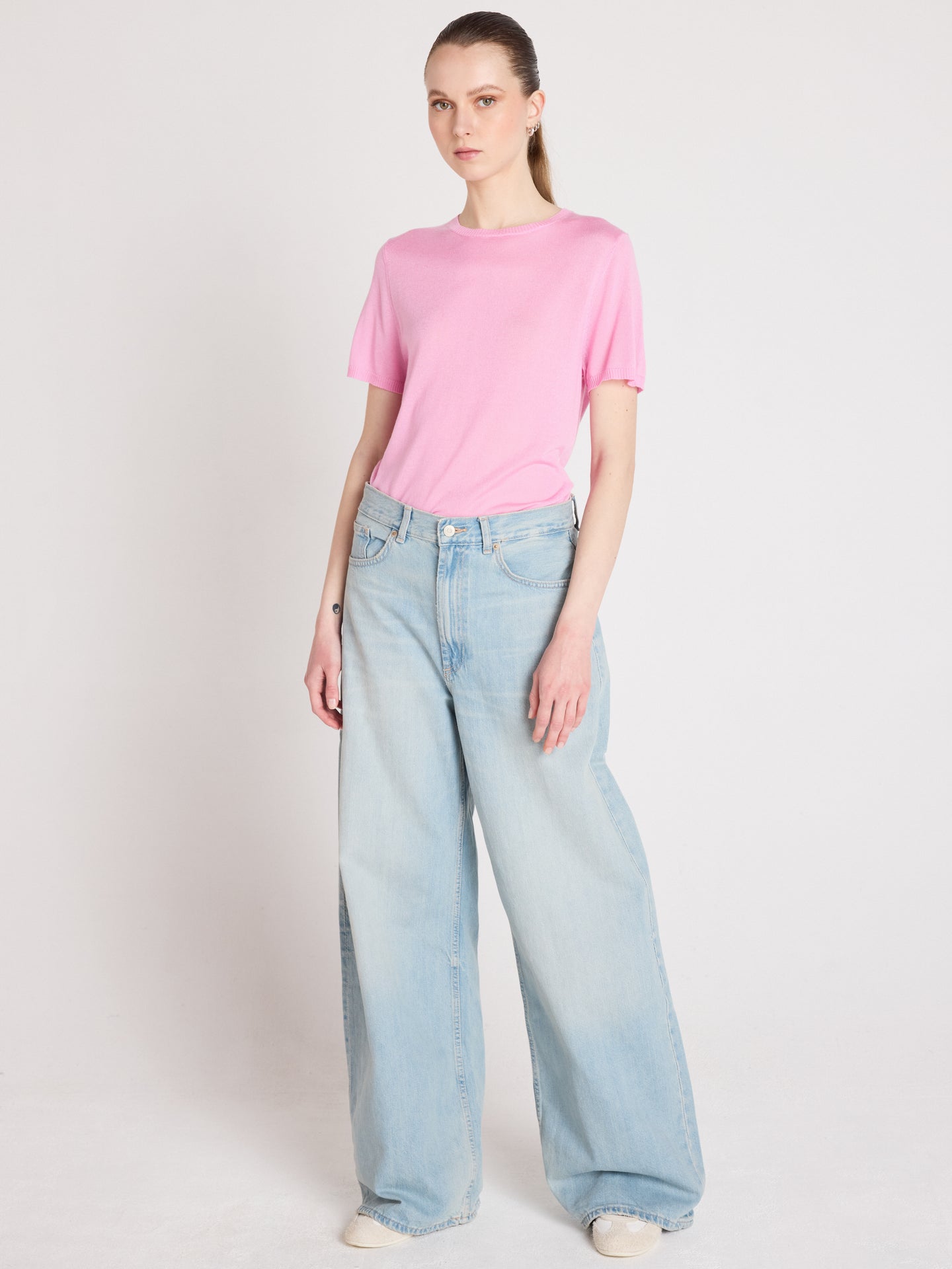 Maria - Cotton cashmere sweater - dragon fruit