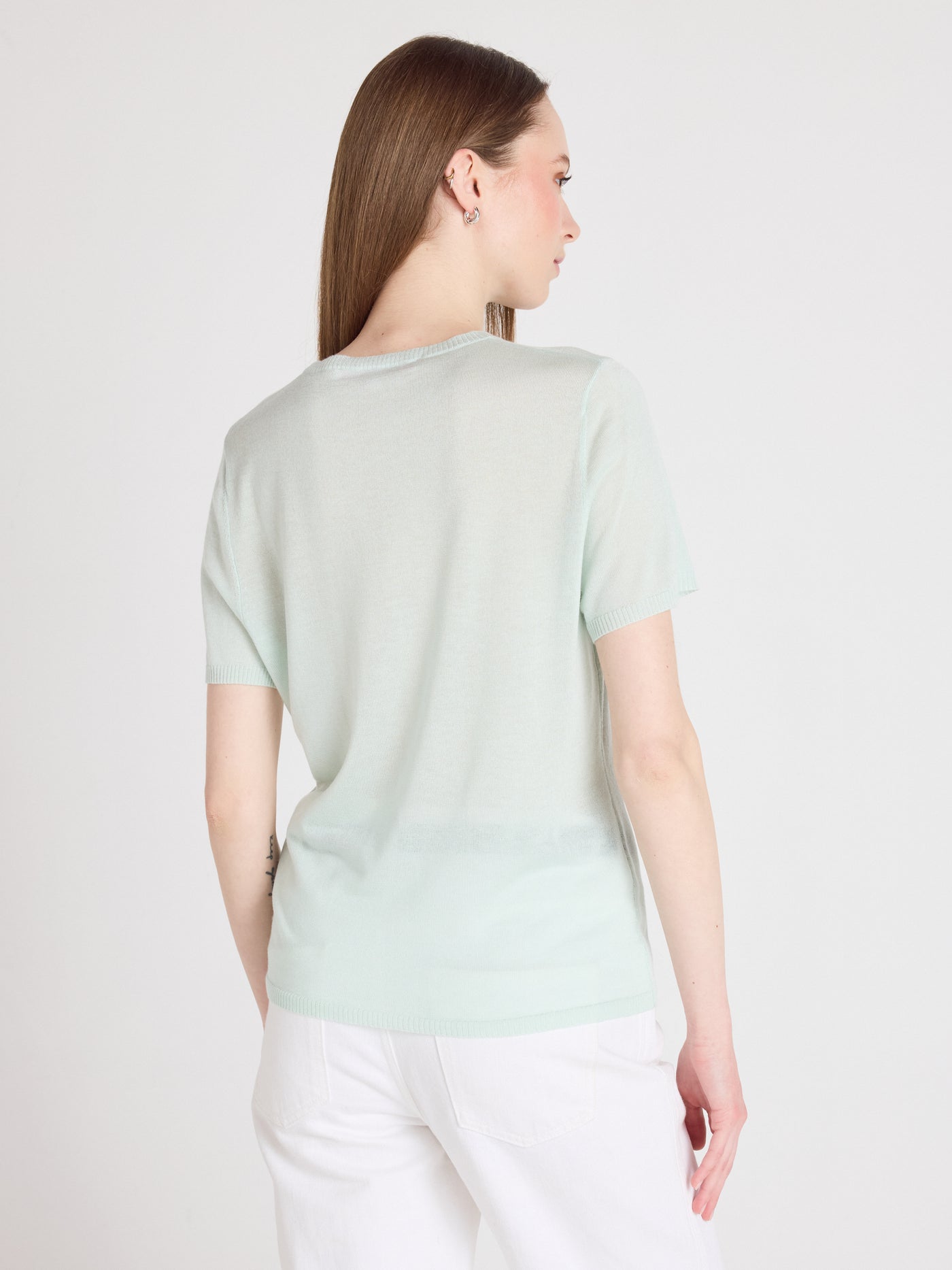 maria - Pull coton cachemire - mint