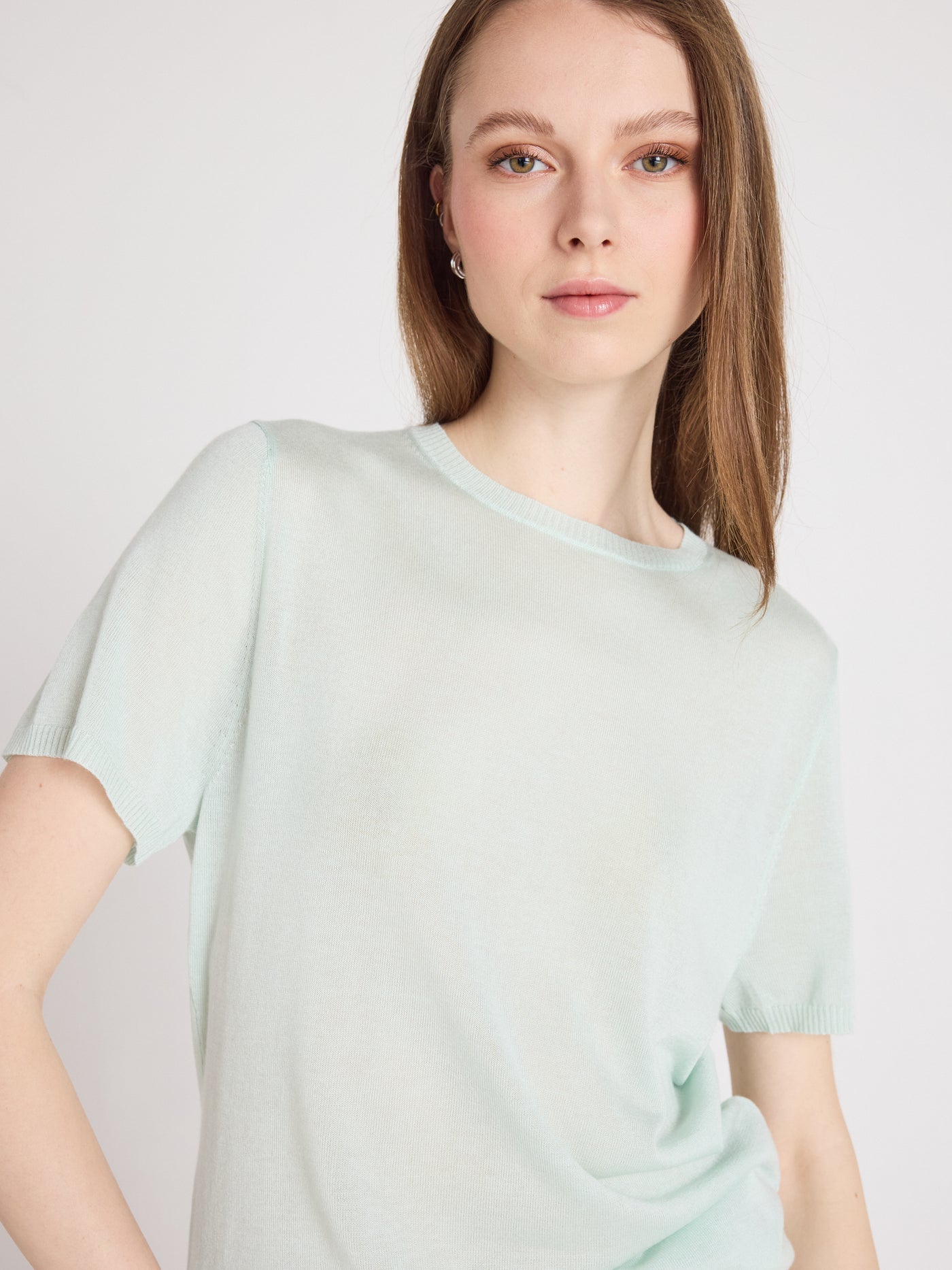 maria - Pull coton cachemire - mint