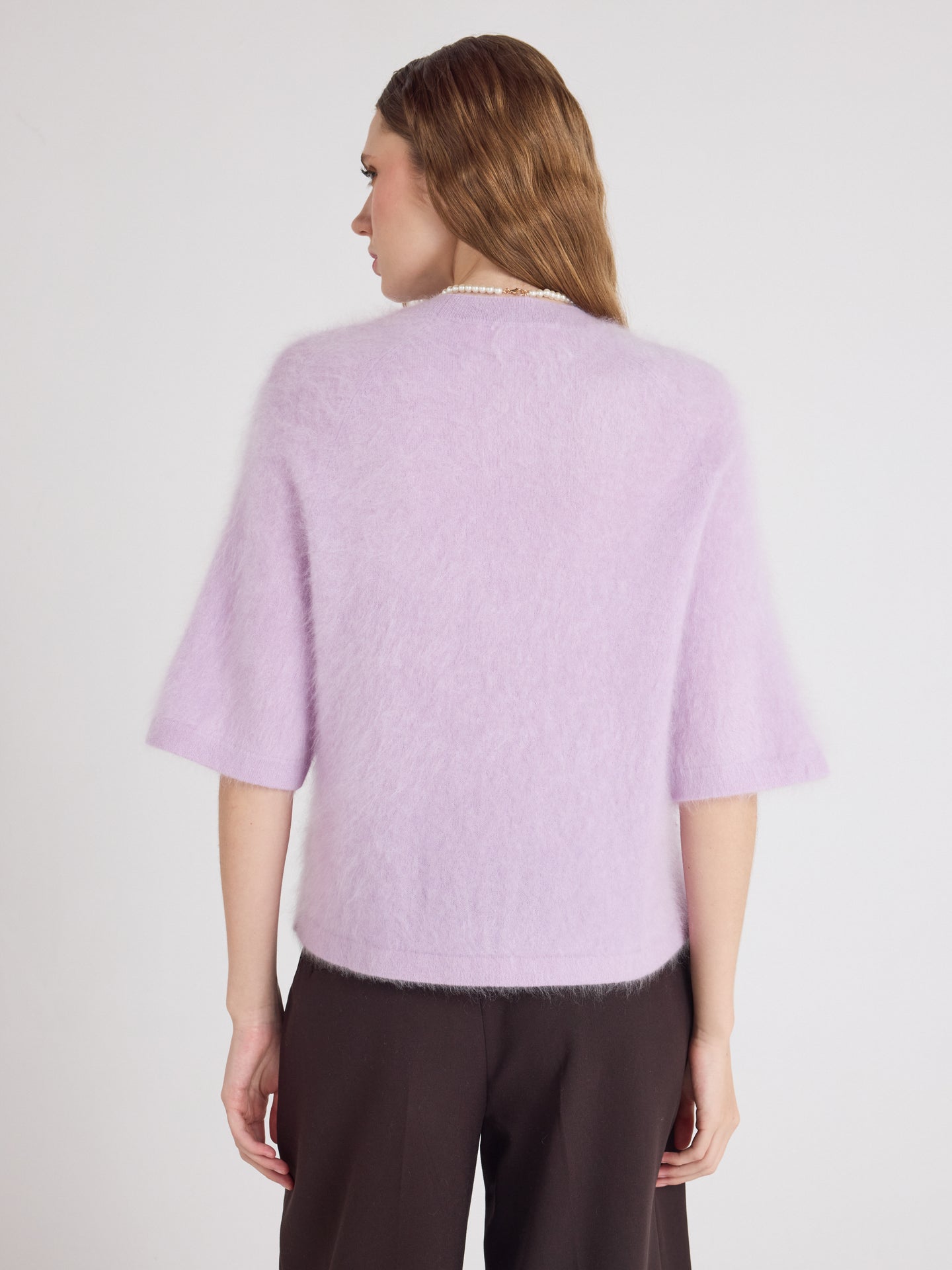 jenna round neck sweater - brushed cashmere - lilac