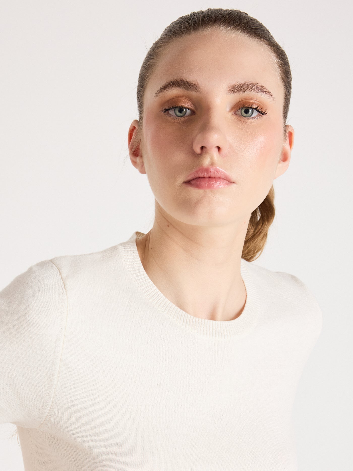 amelia - Trui van katoen en kasjmier - cream