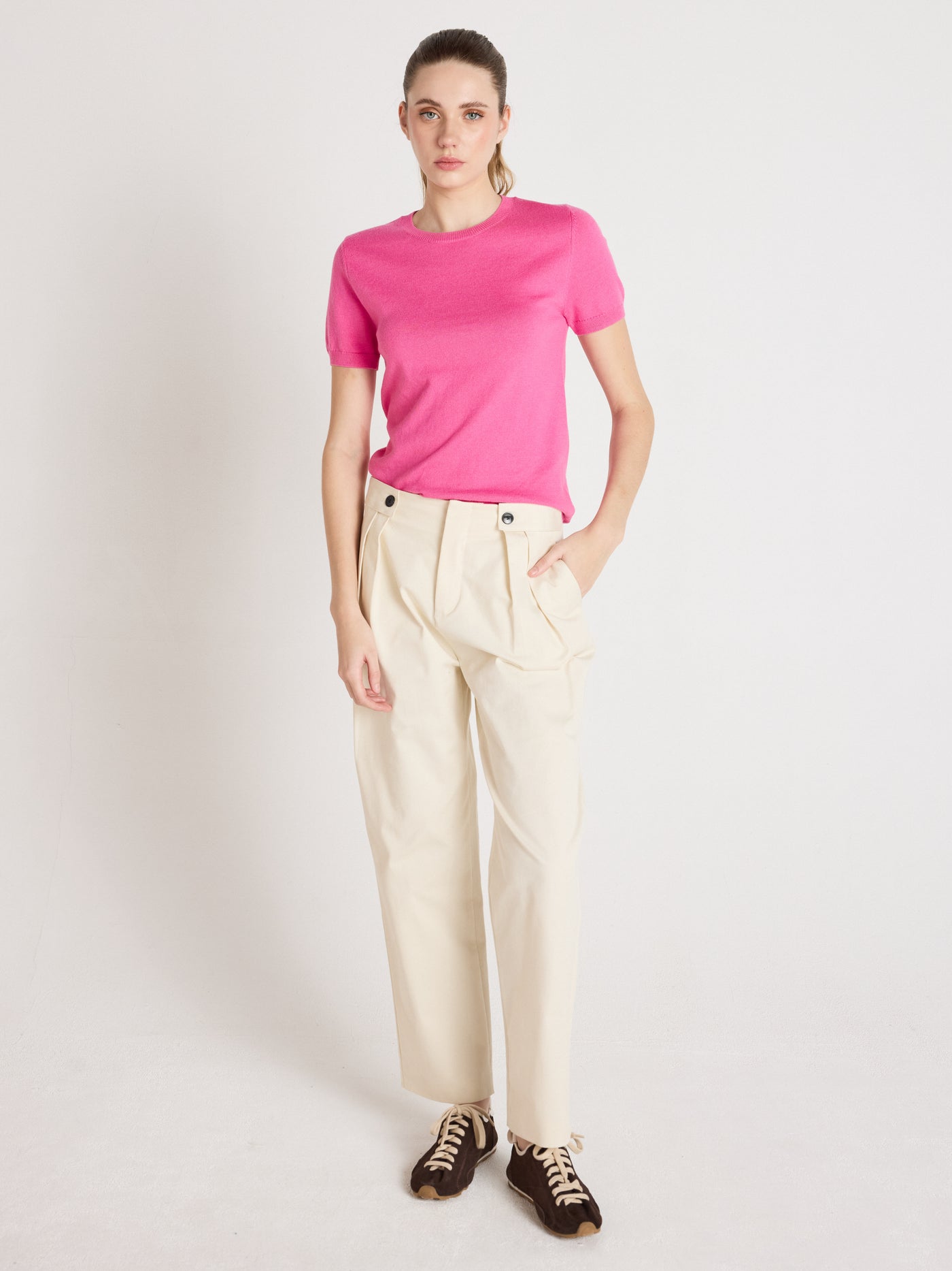 amelia - Maglione di cotone e cashmere - flamingo pink