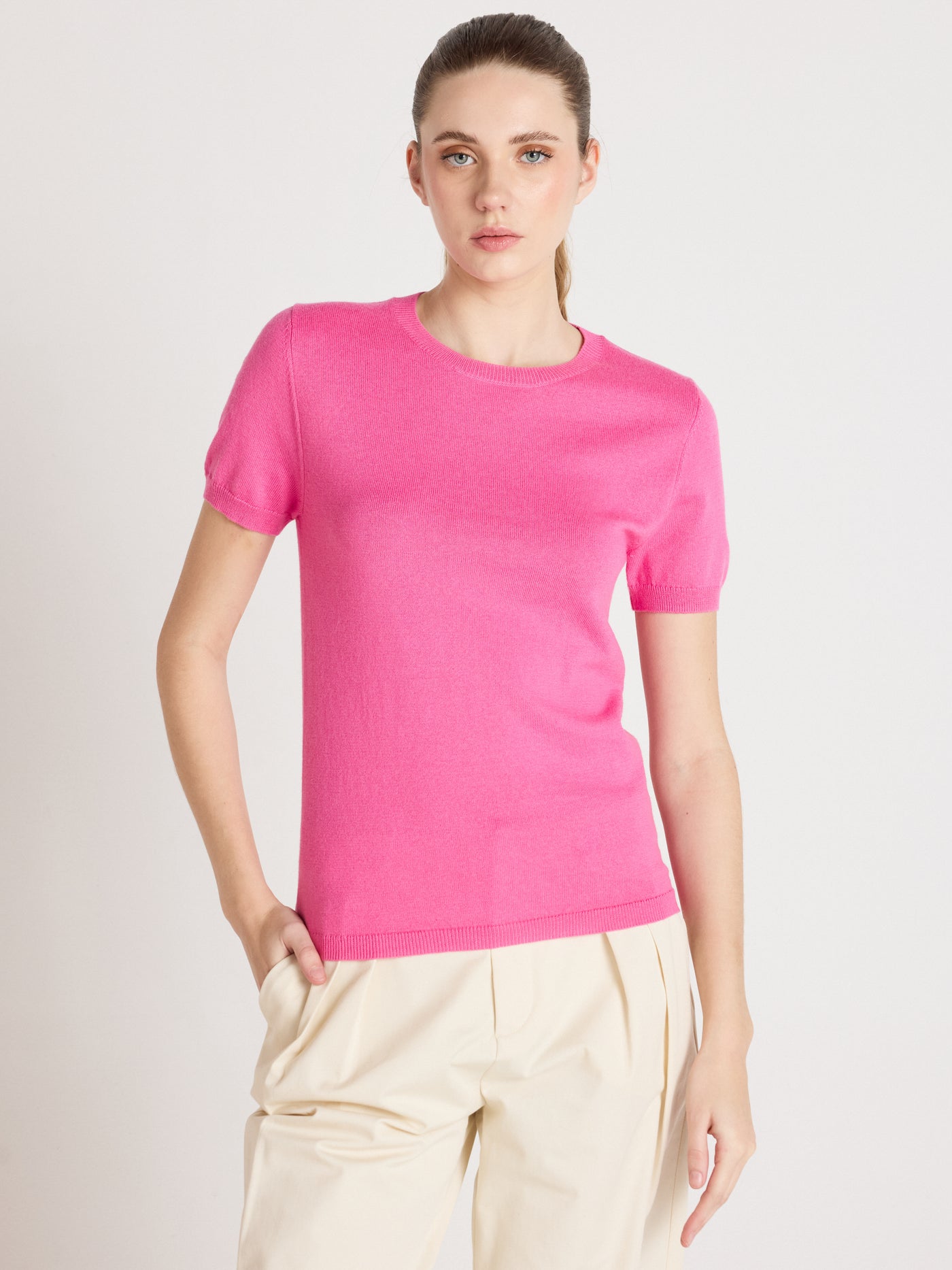 amelia - Maglione di cotone e cashmere - flamingo pink
