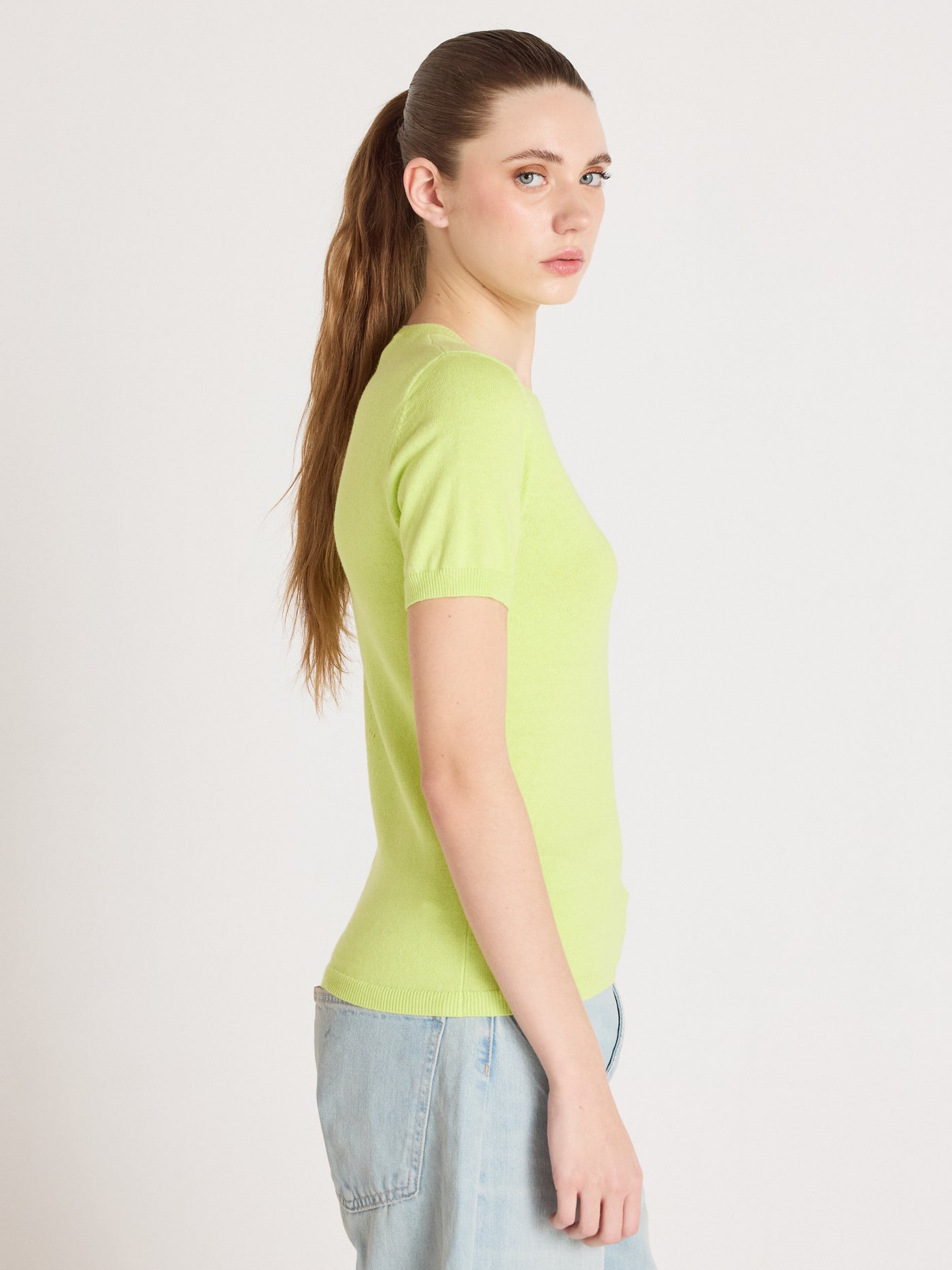 amelia - Cotton cashmere sweater - lime