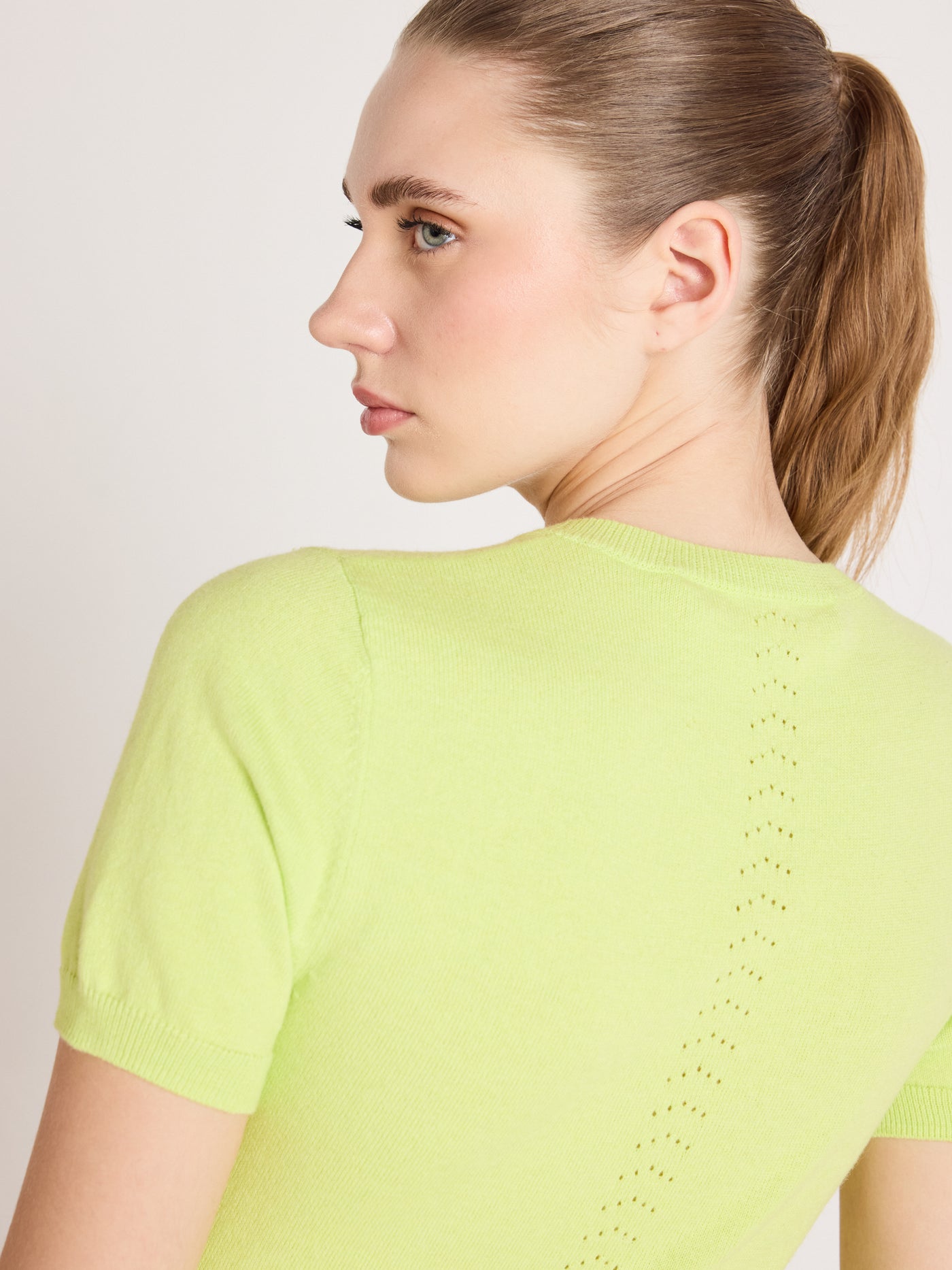 amelia - Cotton cashmere sweater - lime