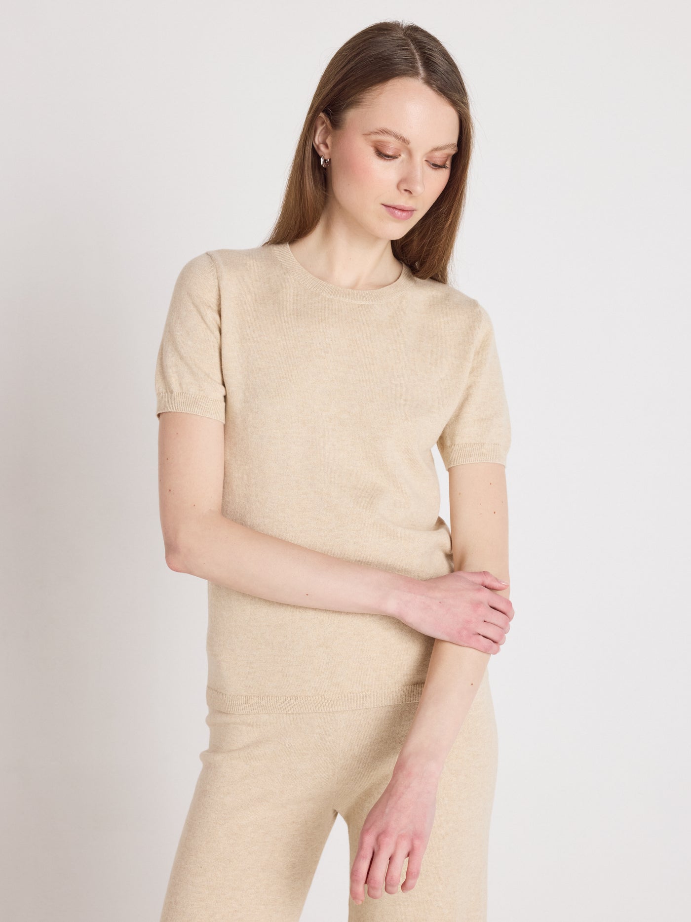 amelia - Cotton cashmere sweater - oat