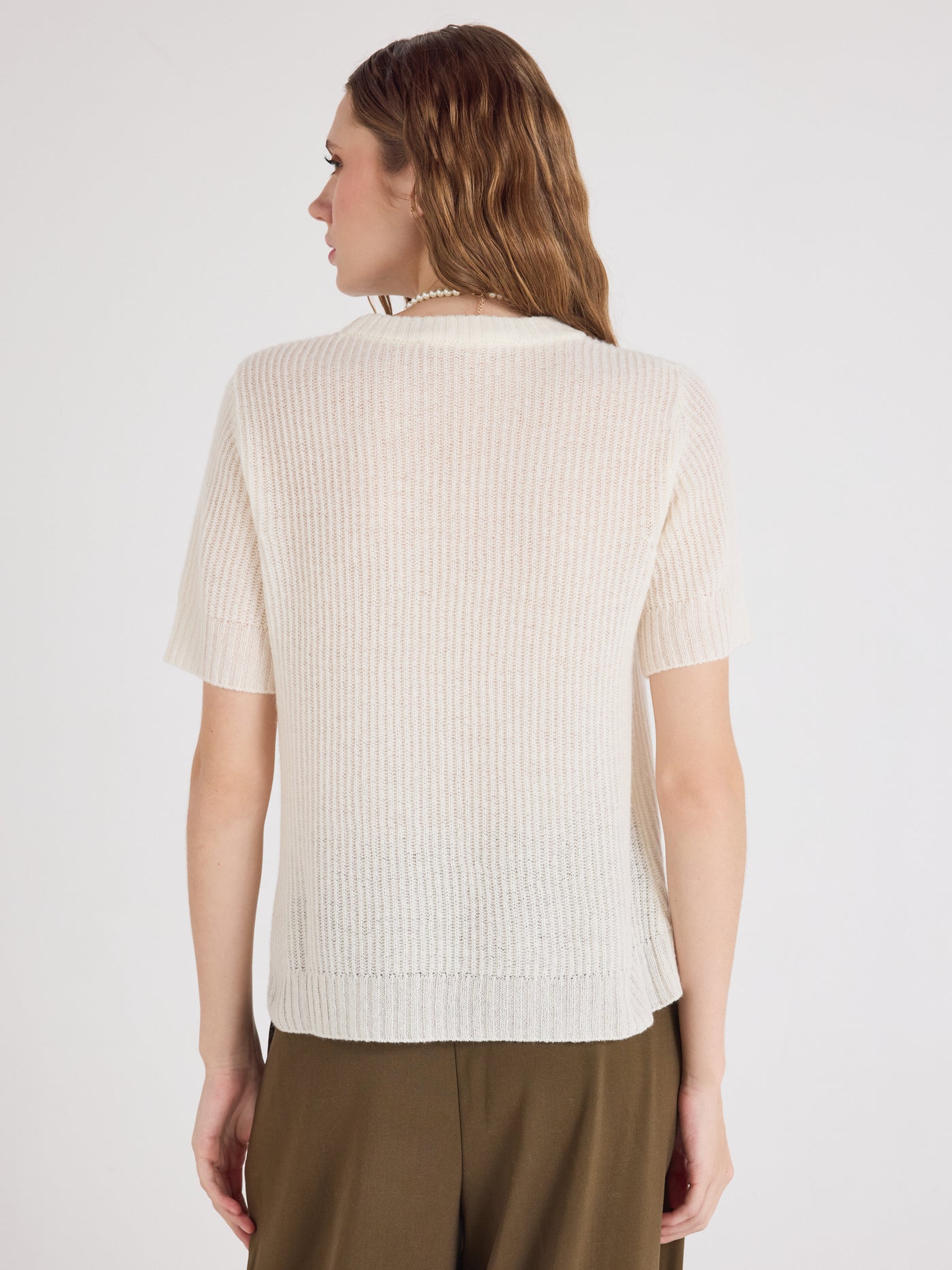 letizia - Pull col rond en cachemire - cream
