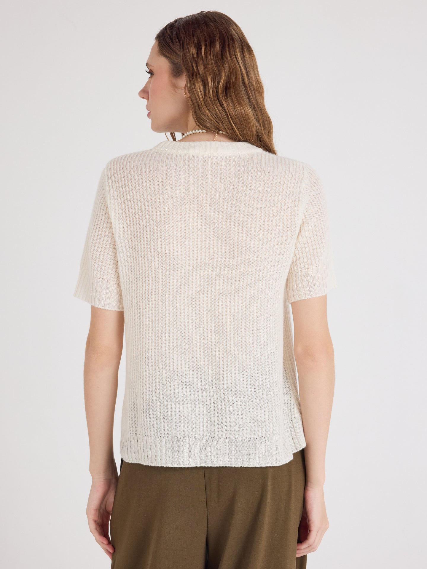 letizia - Maglione girocollo in cashmere - cream