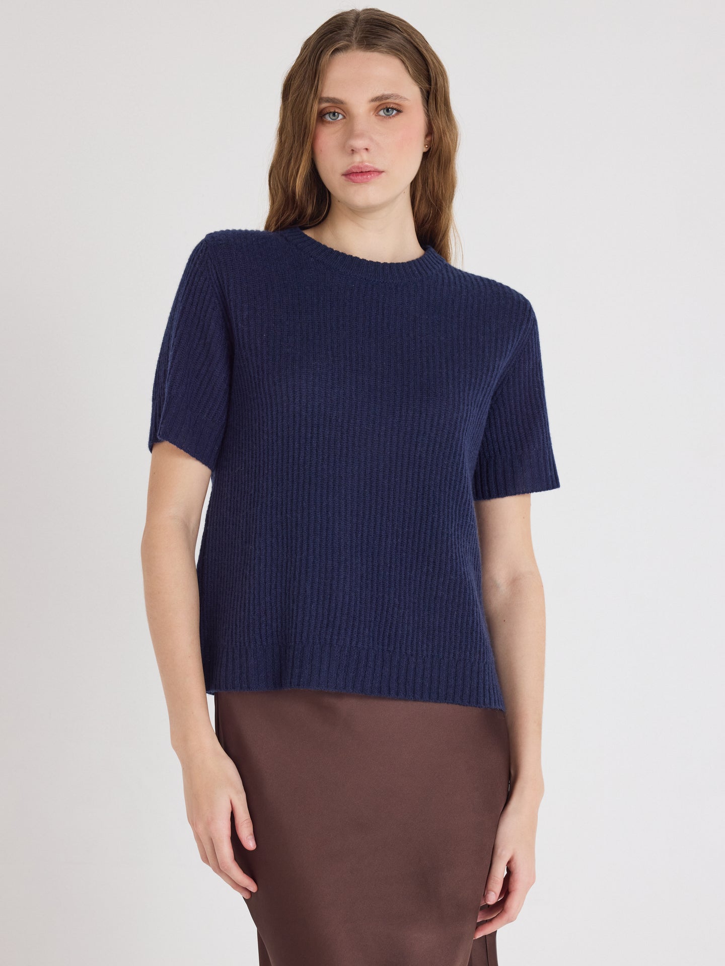 letizia - Pull col rond en cachemire - navy