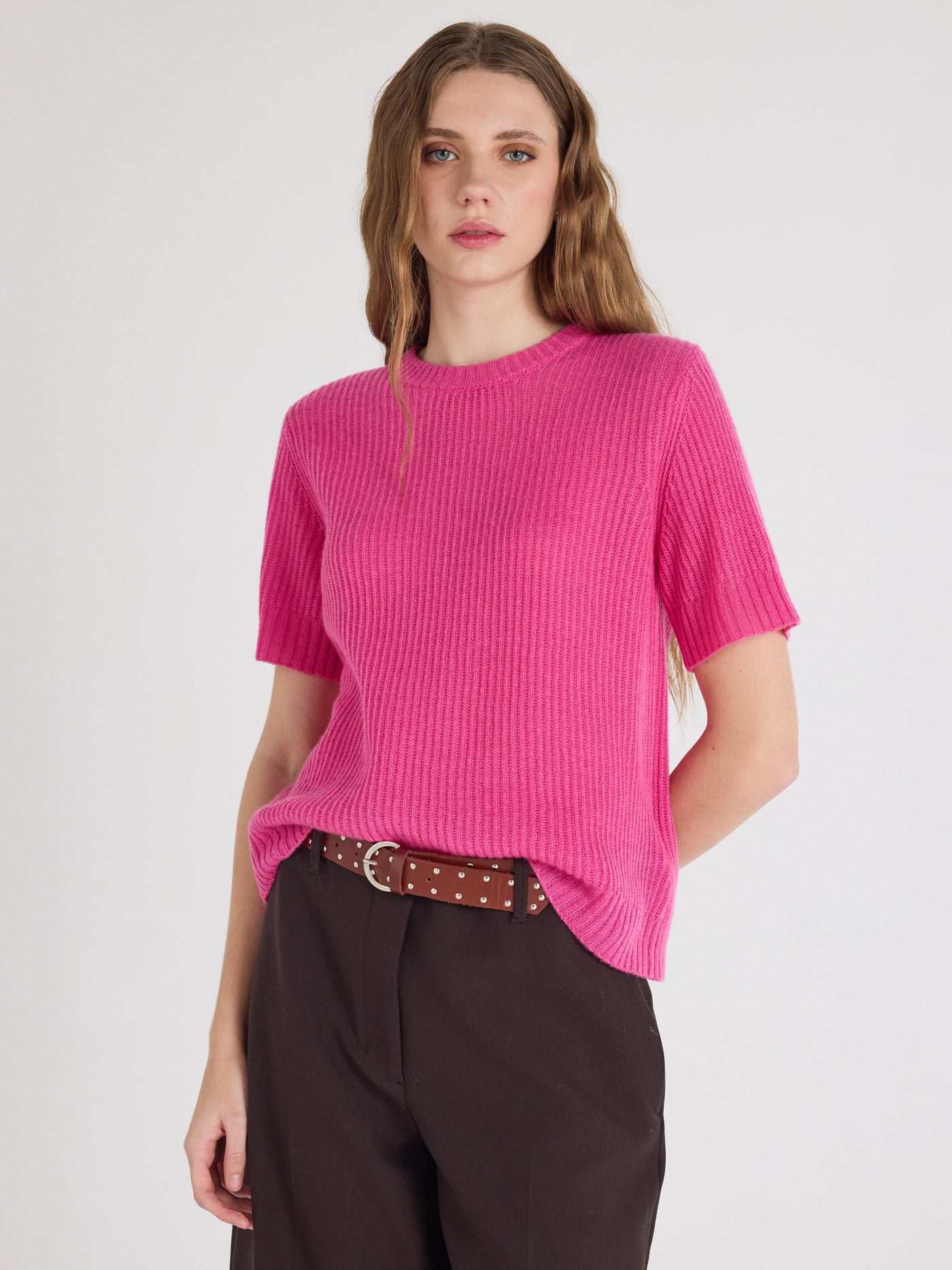 letizia - Pull col rond en cachemire - pink orchid
