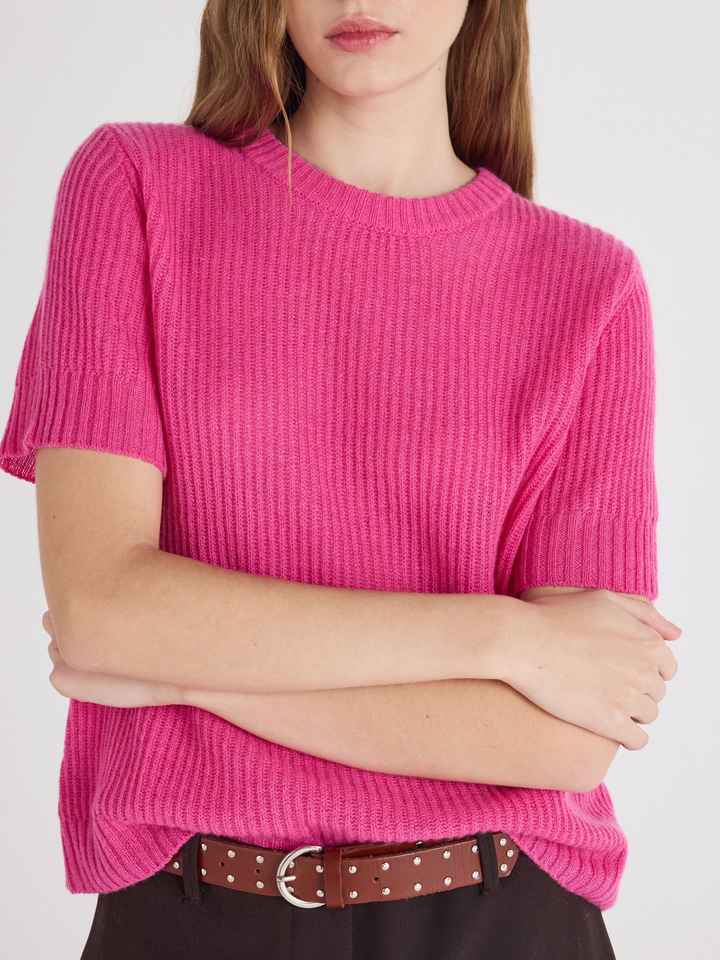 letizia - Maglione girocollo in cashmere - pink orchid