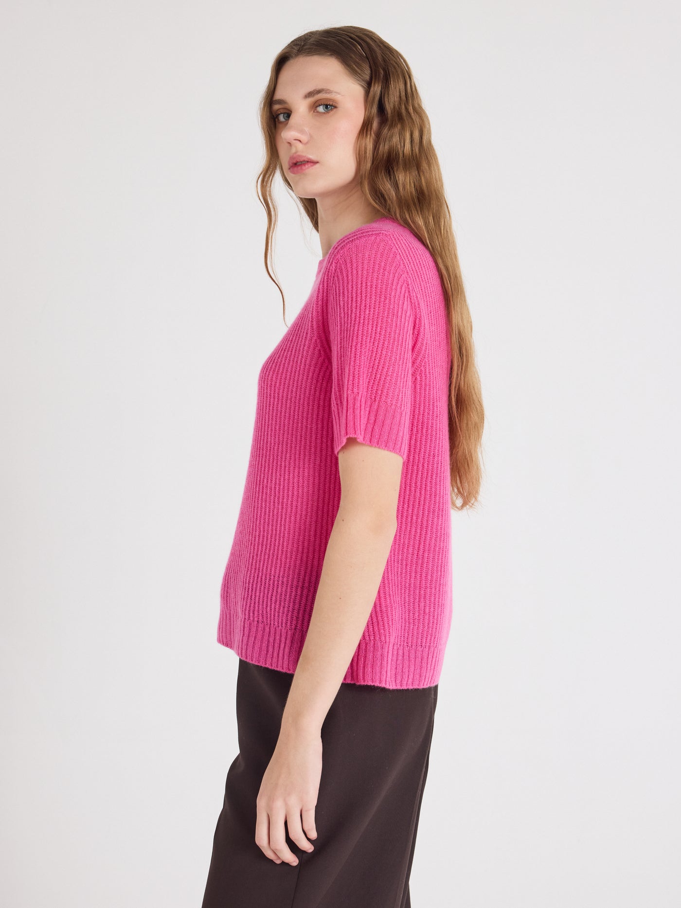 letizia - Pull col rond en cachemire - pink orchid