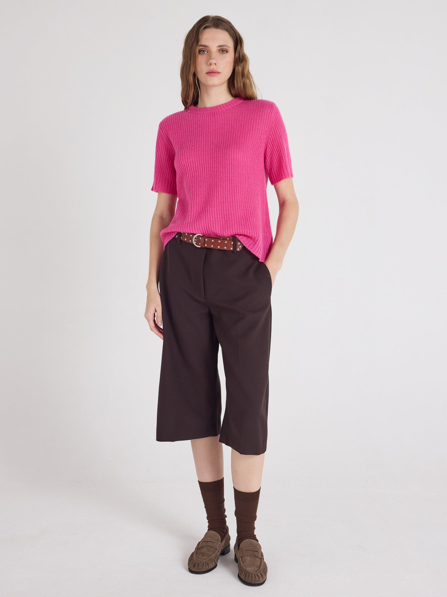 letizia - Pull col rond en cachemire - pink orchid