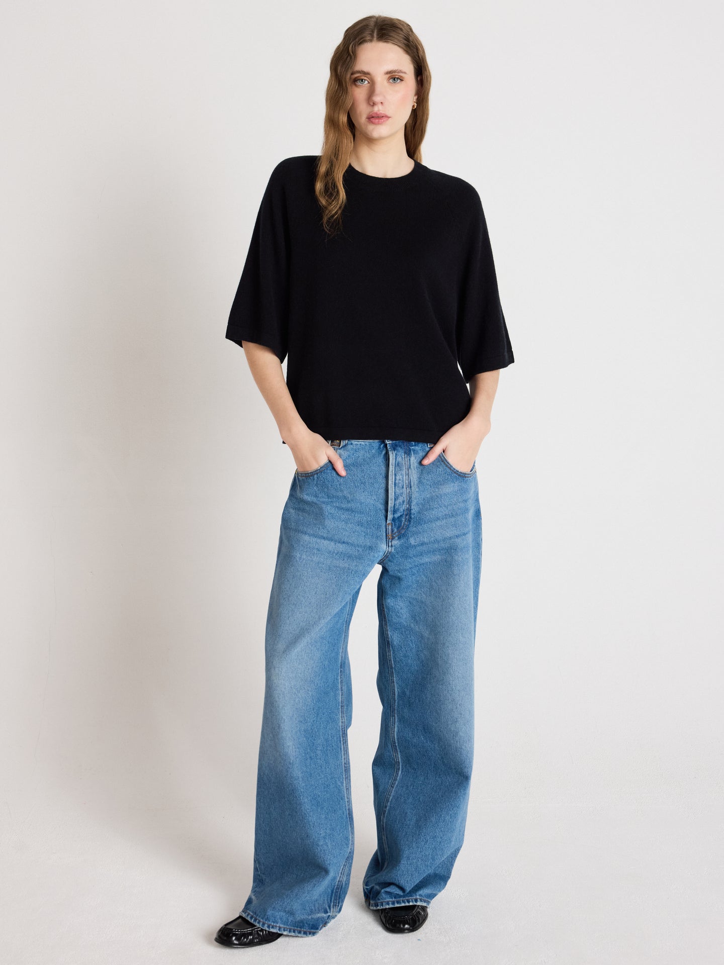 leana - 100% cashmere sweater - black