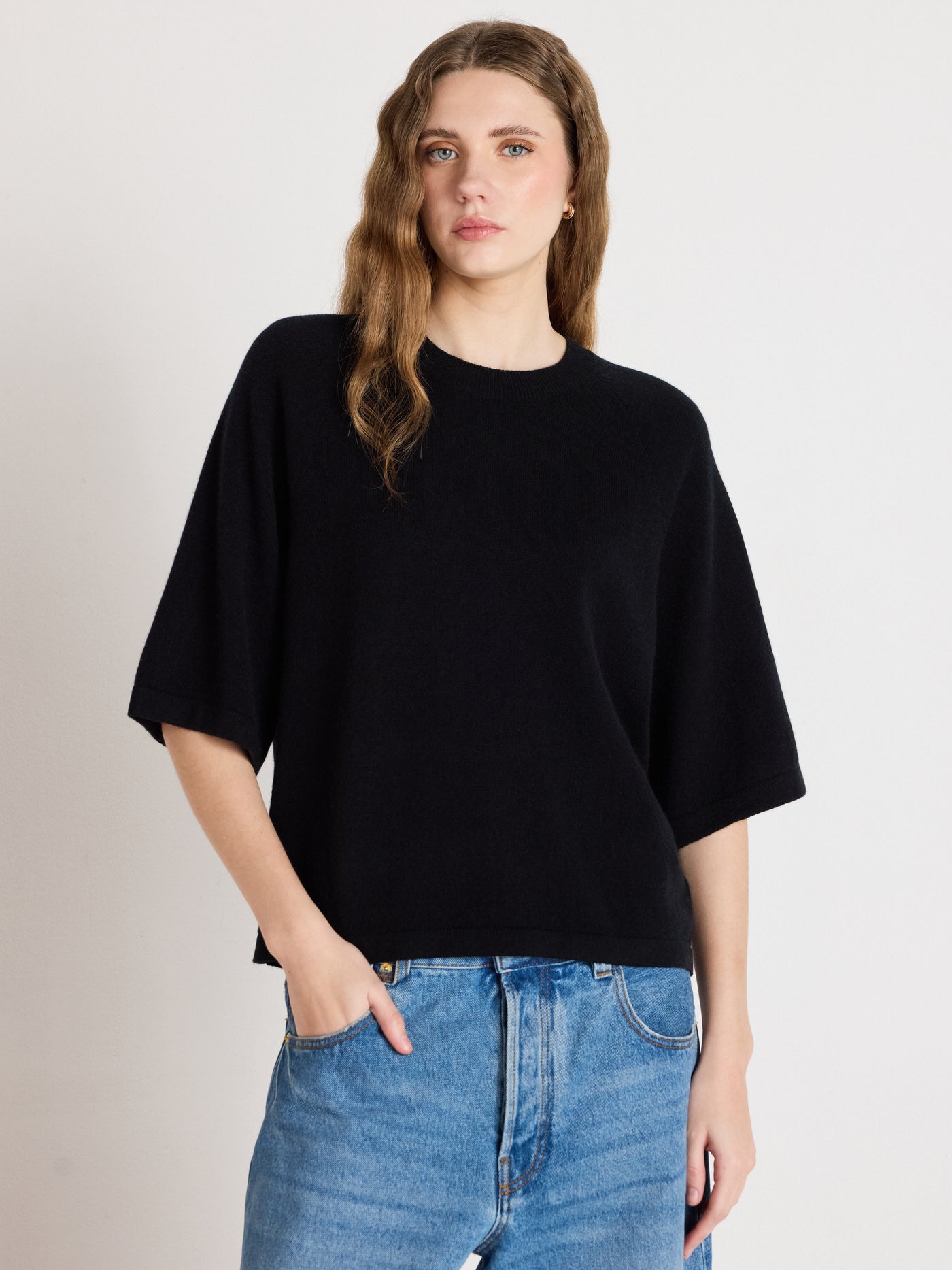 leana - 100% cashmere sweater - black