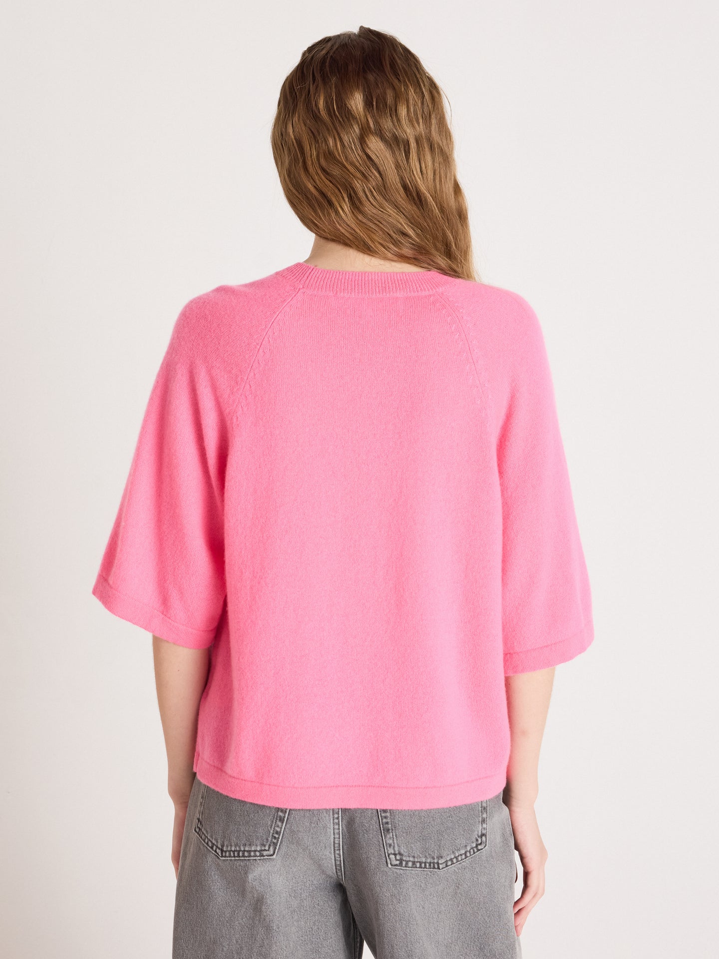 pull col rond leana - Maglione 100% cashmere - sparkle pink neon