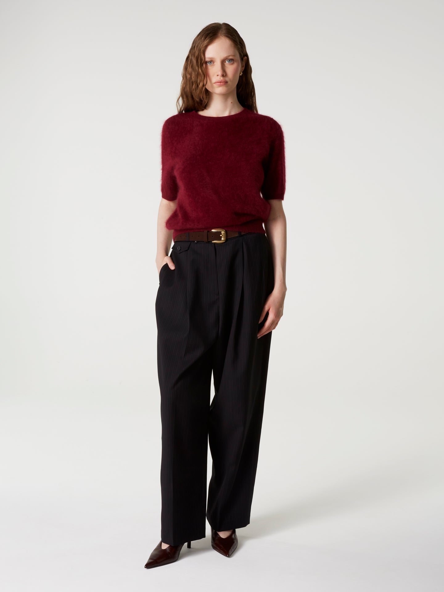 pull amaya - Cachemire brossé - burgundy