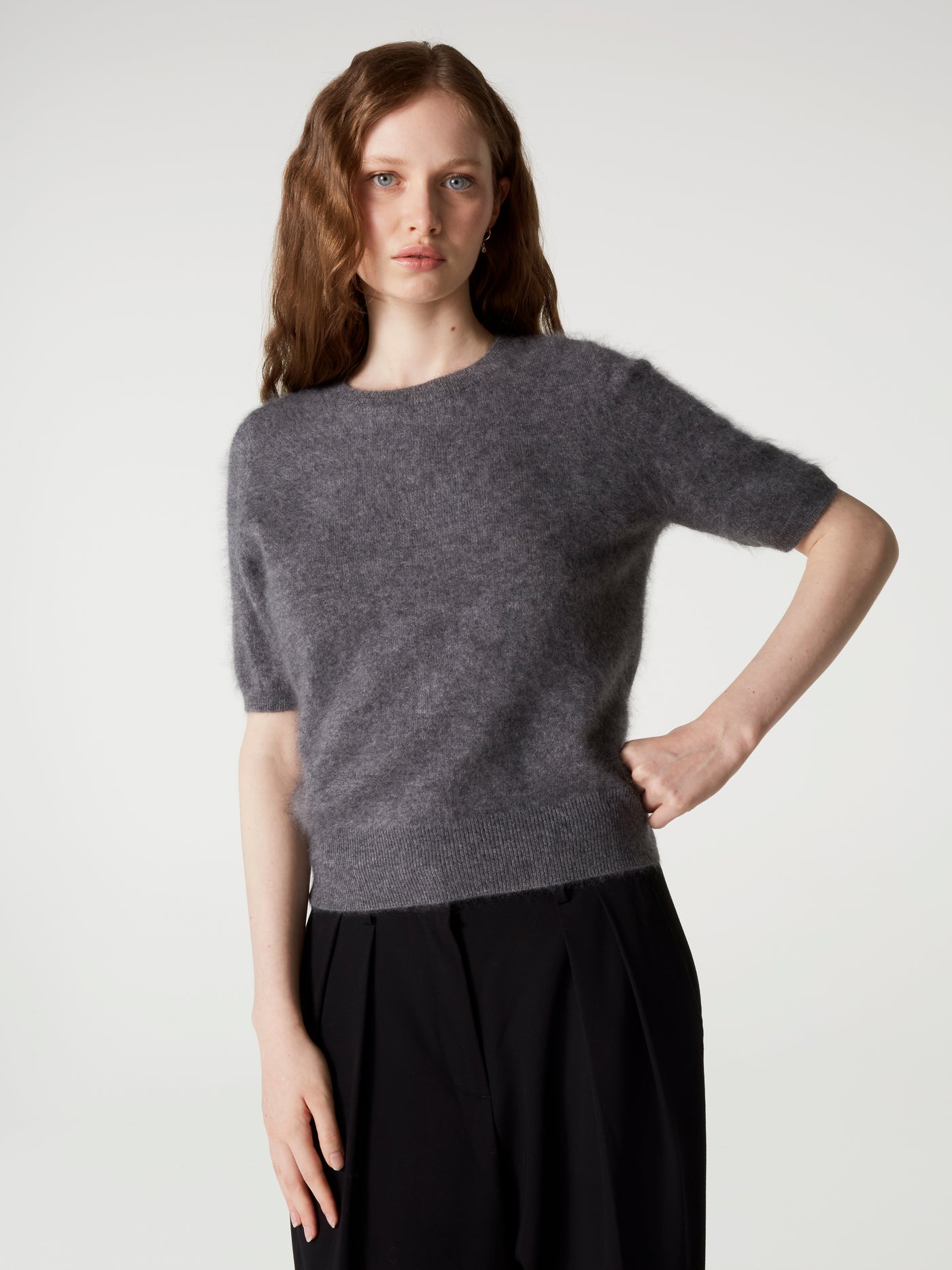 pull amaya - Cachemire brossé - dark heather grey