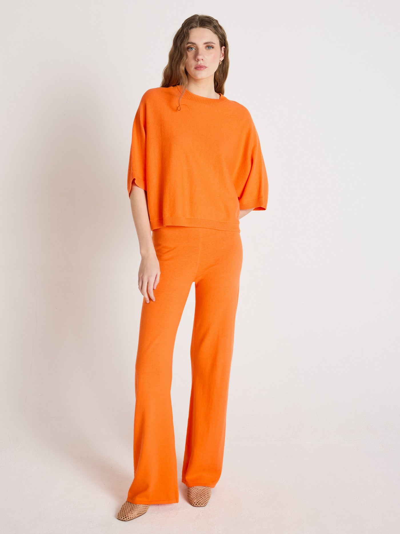 Quinn - Baumwoll-Kaschmirpullover - clementine