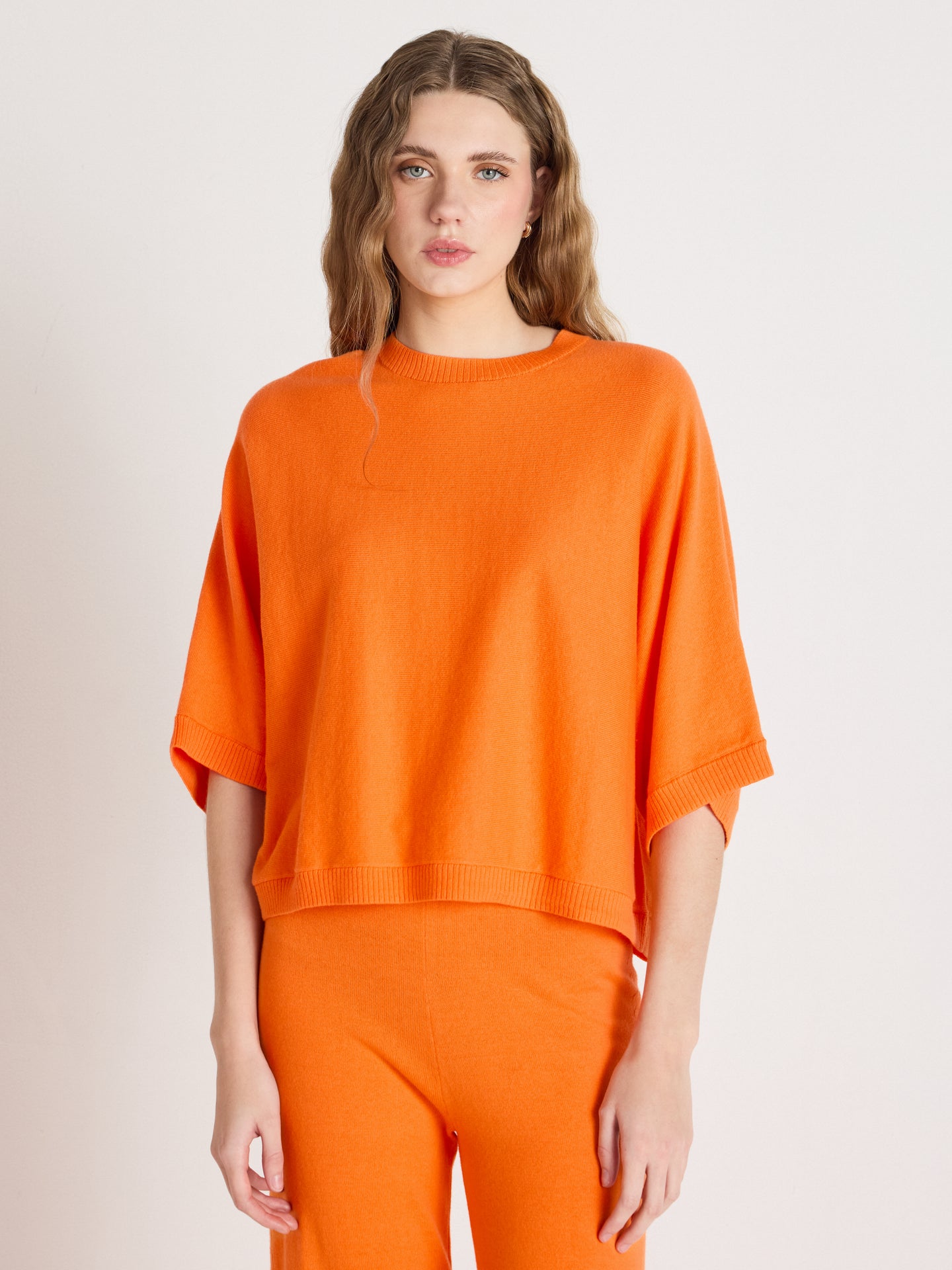 Quinn - Baumwoll-Kaschmirpullover - clementine