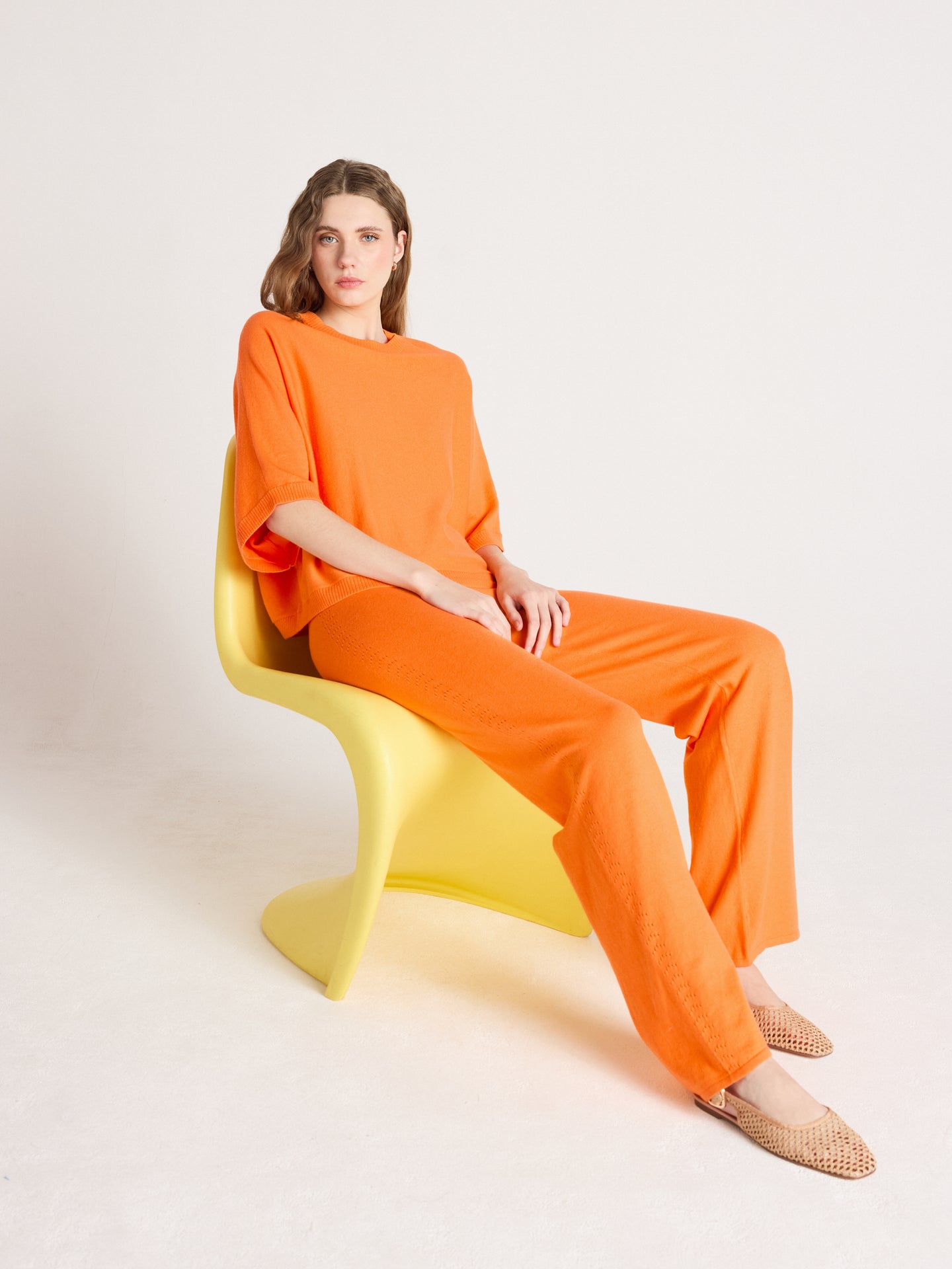 Quinn - Baumwoll-Kaschmirpullover - clementine