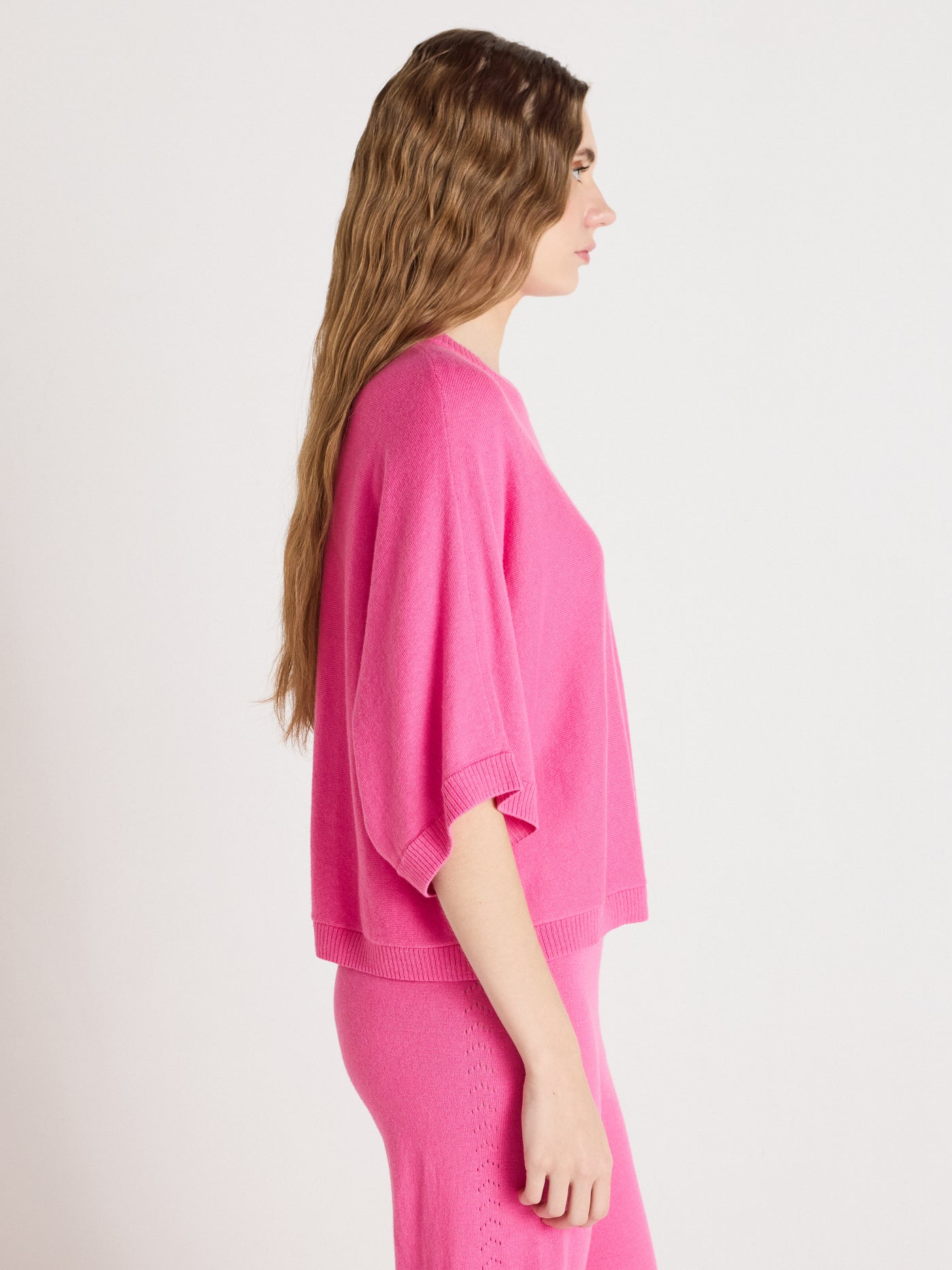 Quinn - Baumwoll-Kaschmirpullover - flamingo pink