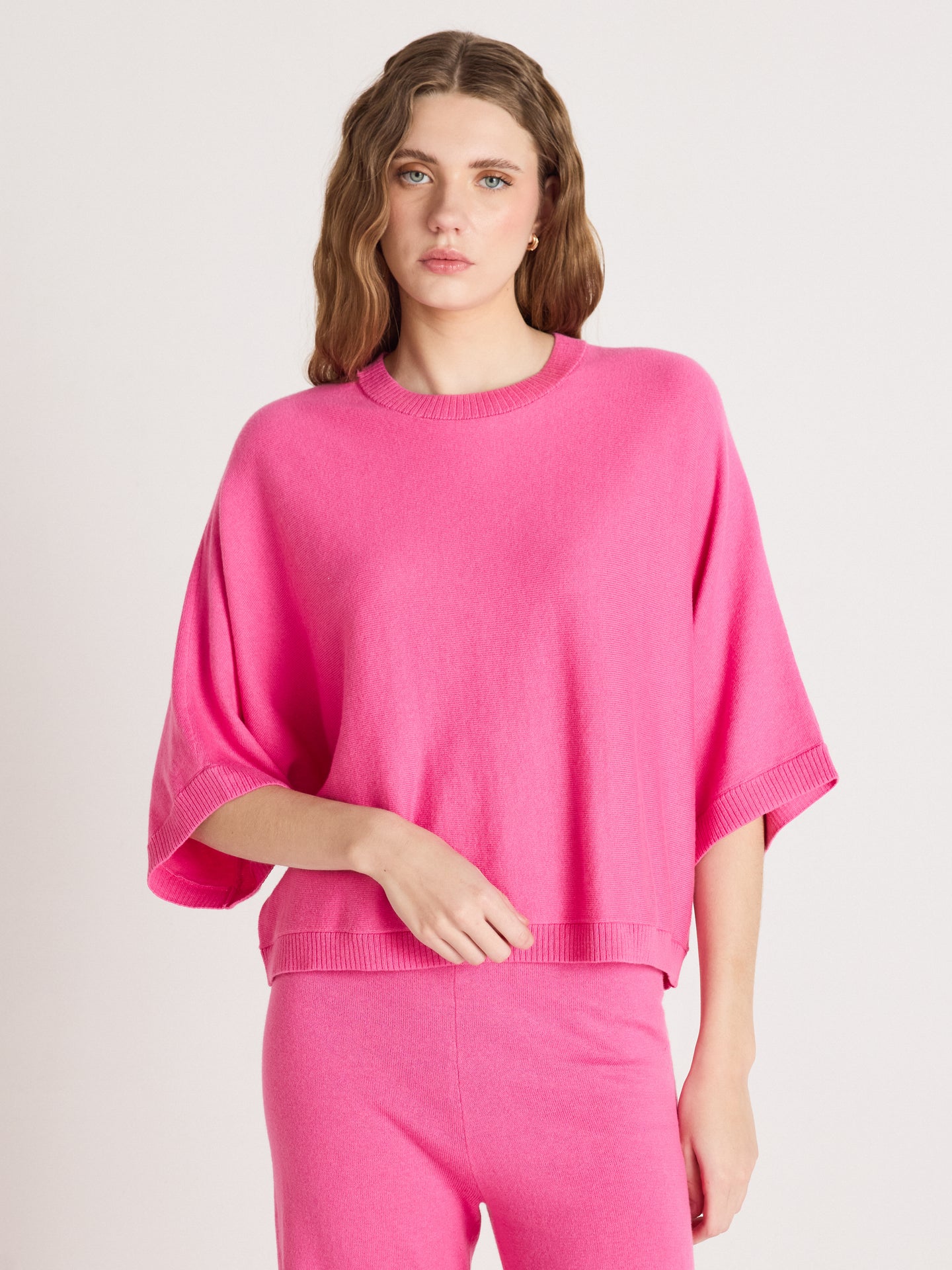 Quinn - Baumwoll-Kaschmirpullover - flamingo pink