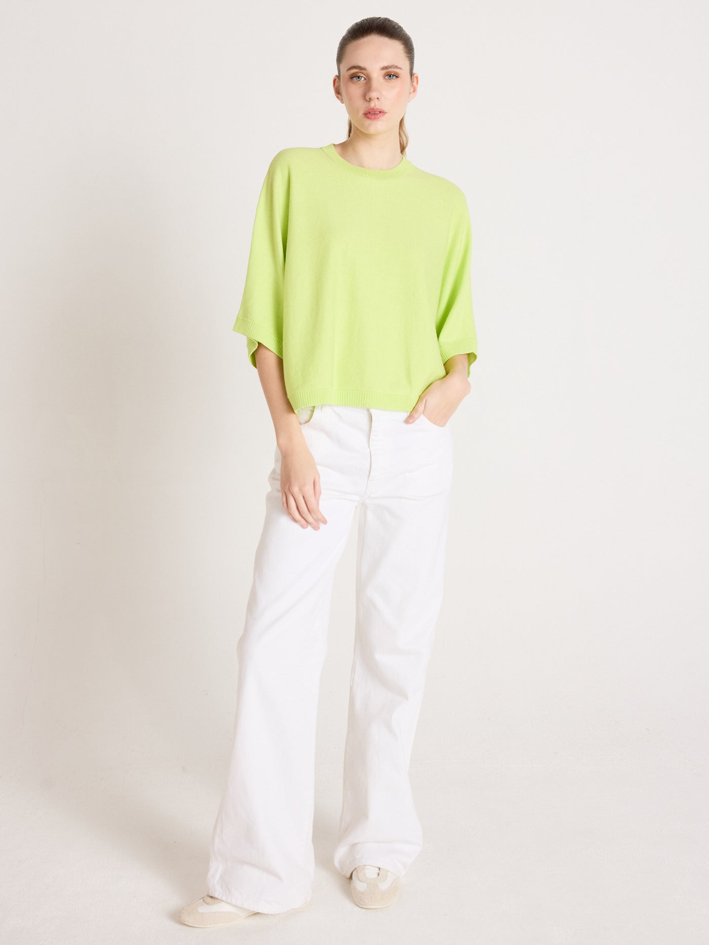 quinn - Maglione di cotone e cashmere - lime