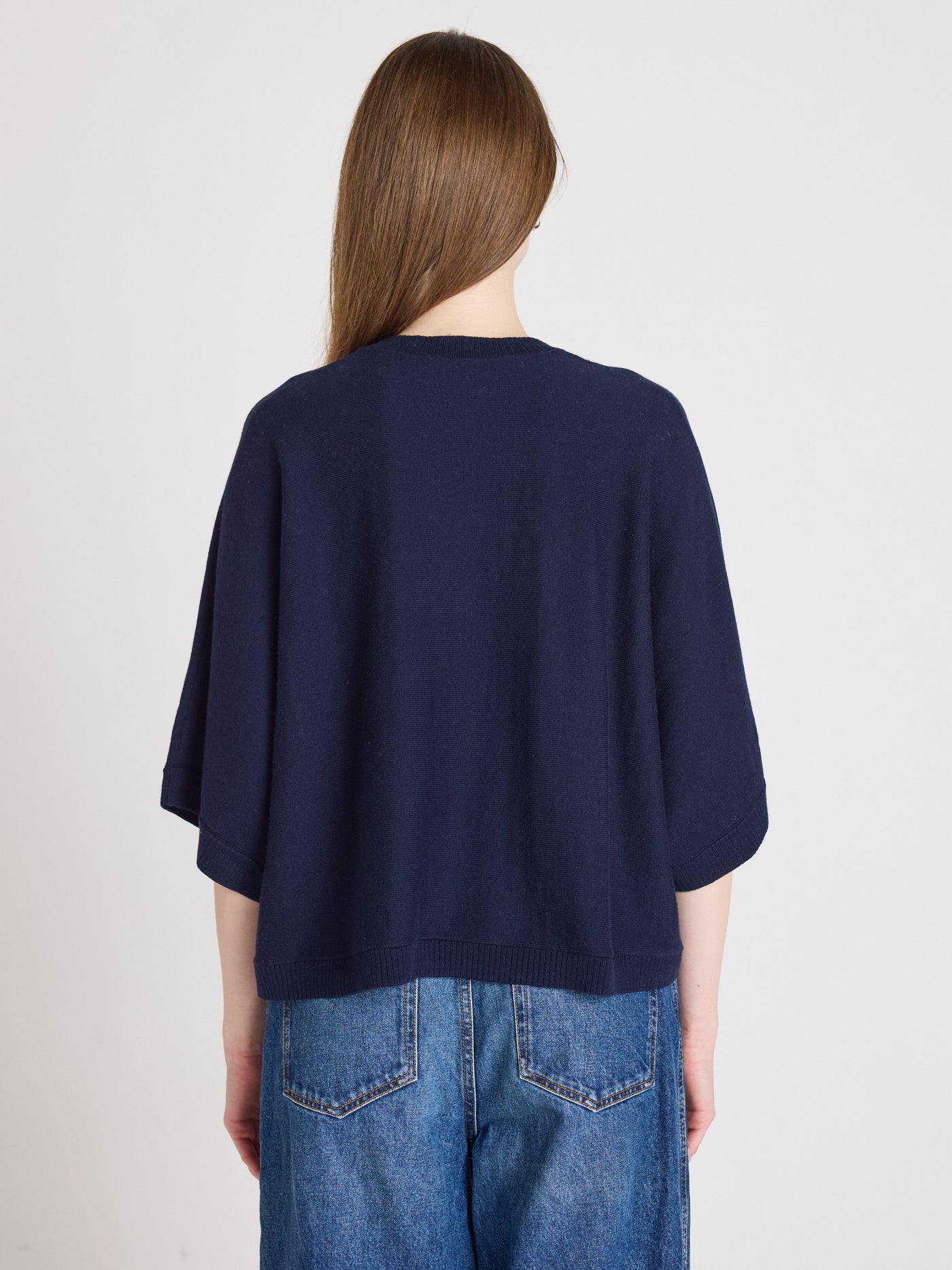 Quinn - Baumwoll-Kaschmirpullover - Navy