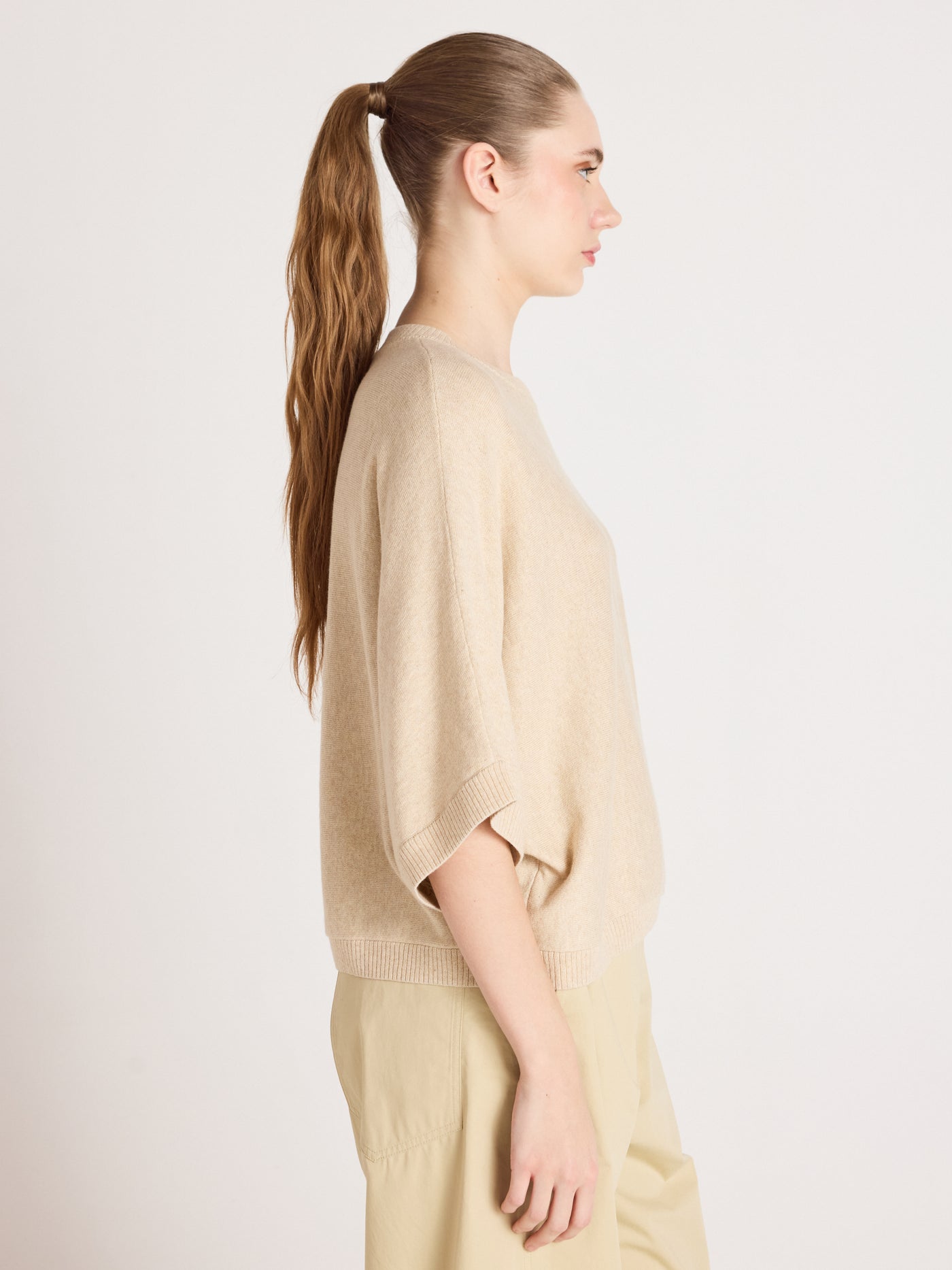 Quinn - Baumwoll-Kaschmirpullover - oat