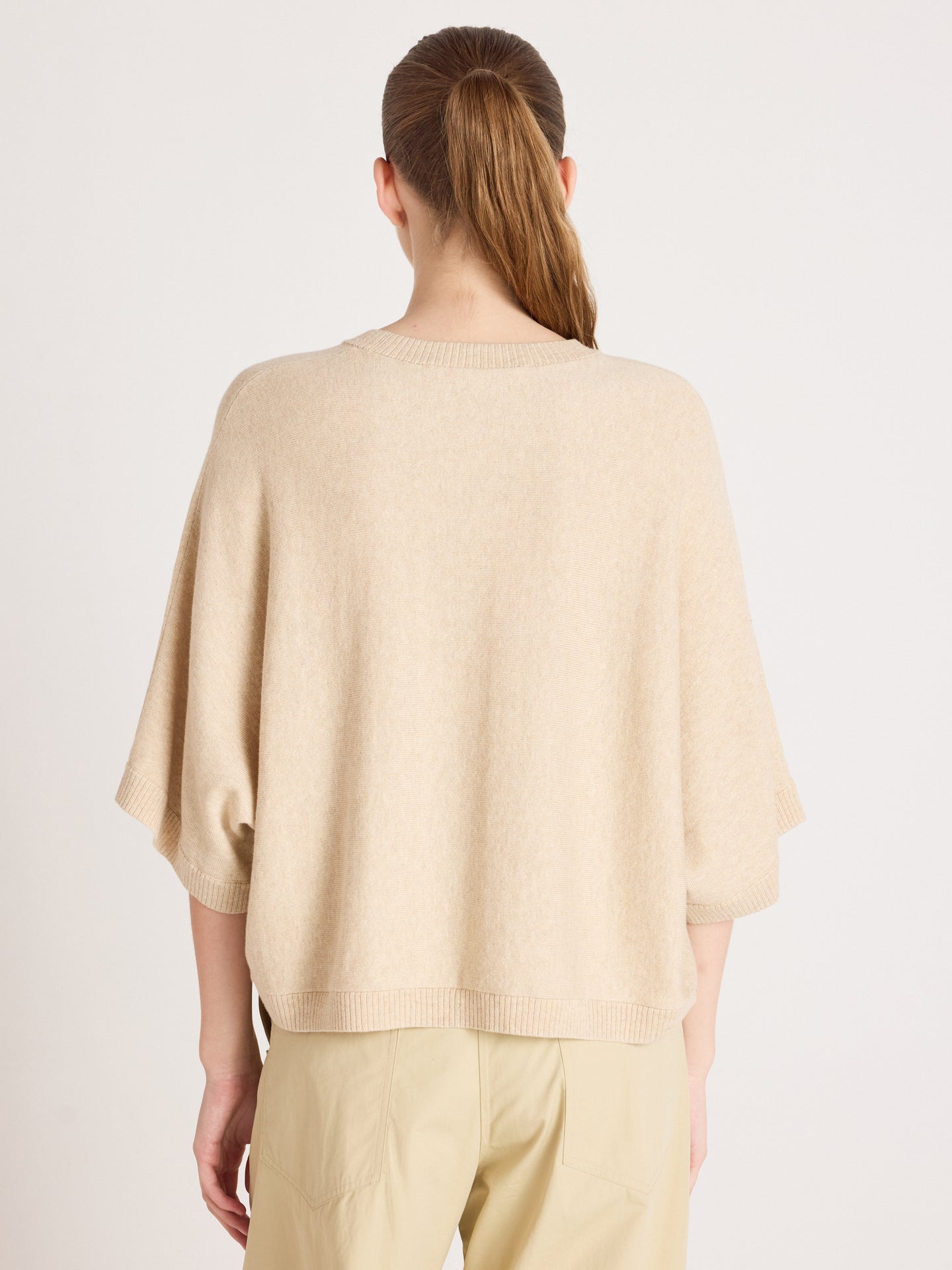 Quinn - Baumwoll-Kaschmirpullover - oat