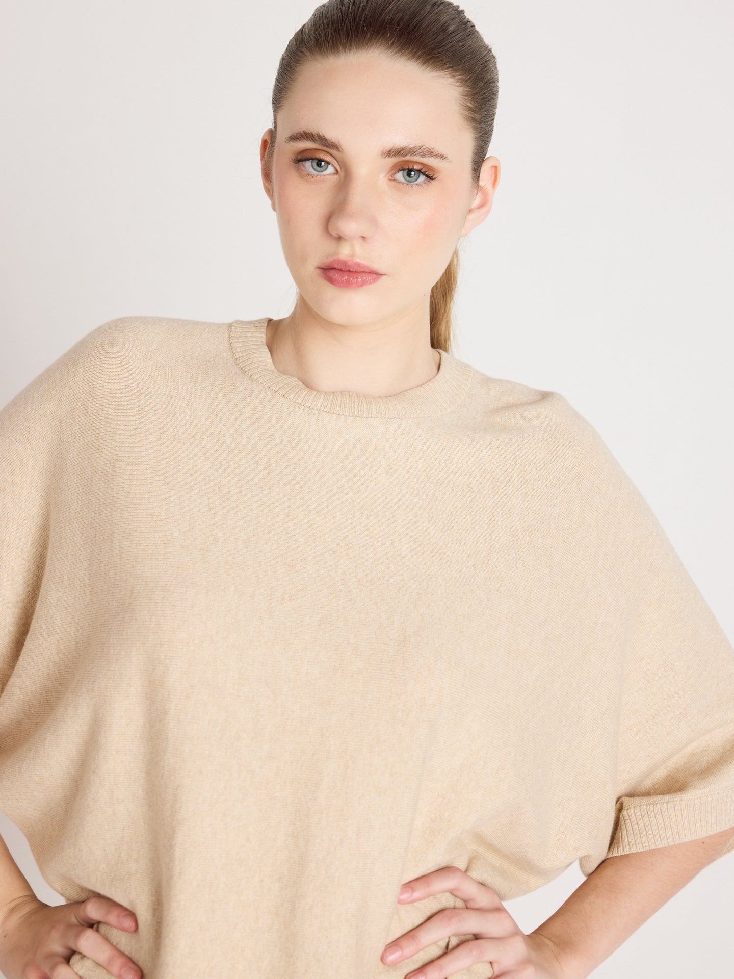 Quinn - Baumwoll-Kaschmirpullover - oat
