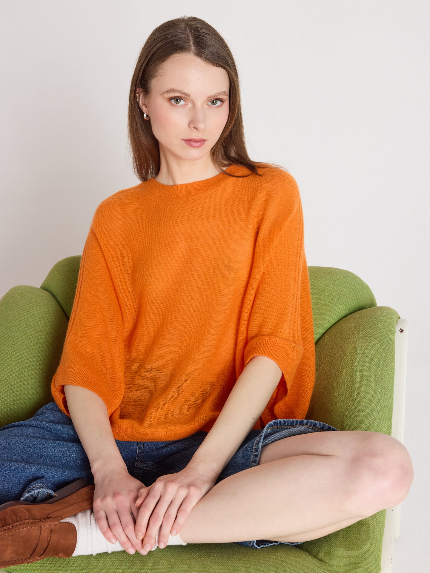 benedicta - Pull 100% cachemire - tangerine