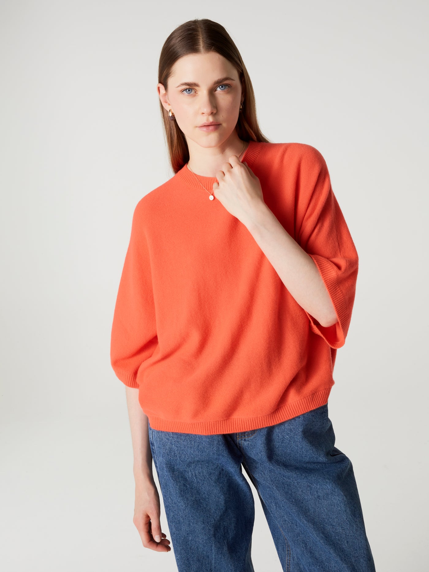 pull bettina - Cachemire - coral neon