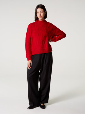 Pull Lya - Laine cachemire - rouge