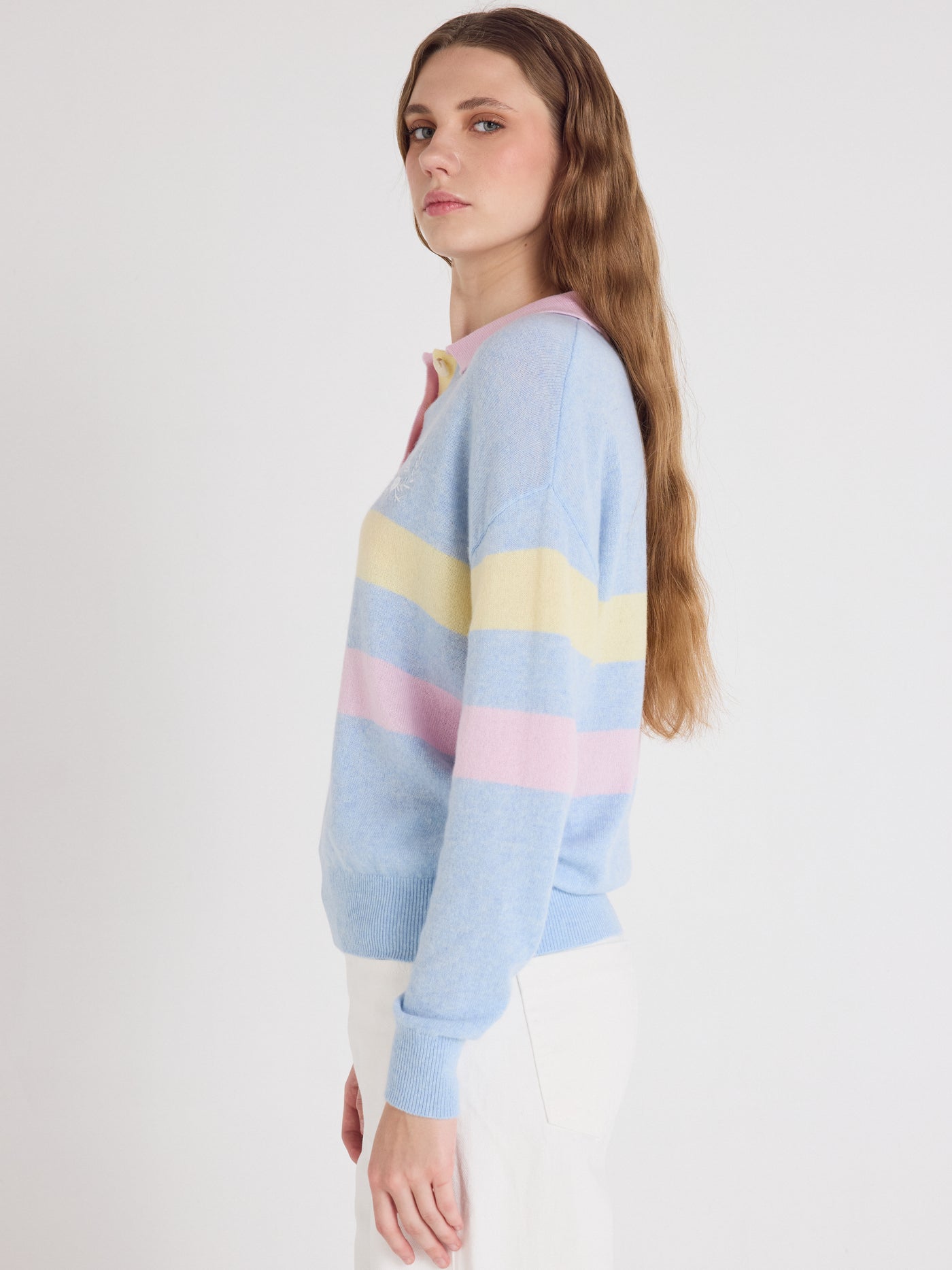 cora - Polo en cachemire à motif - skyway