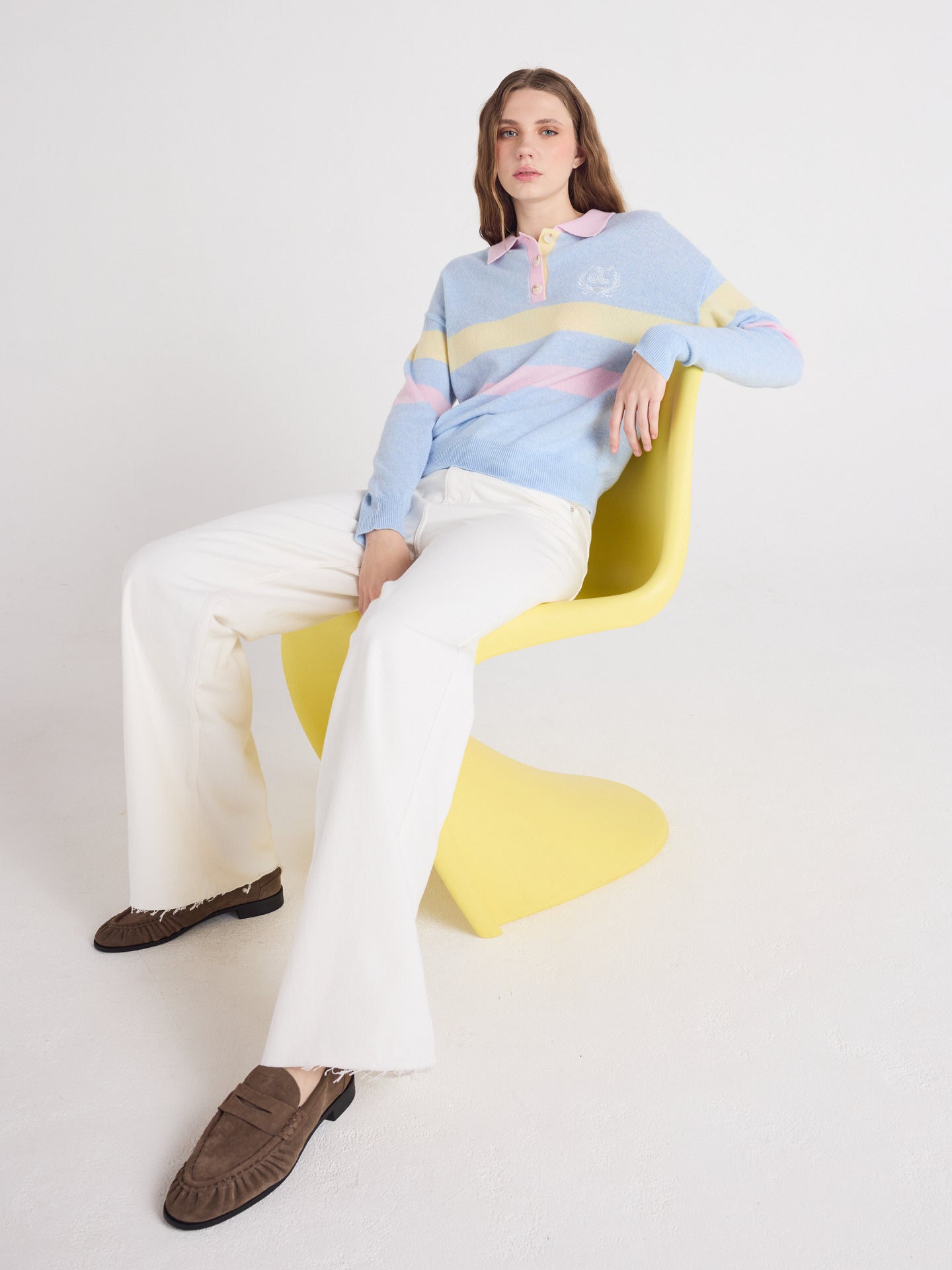 cora - Polo en cachemire à motif - skyway