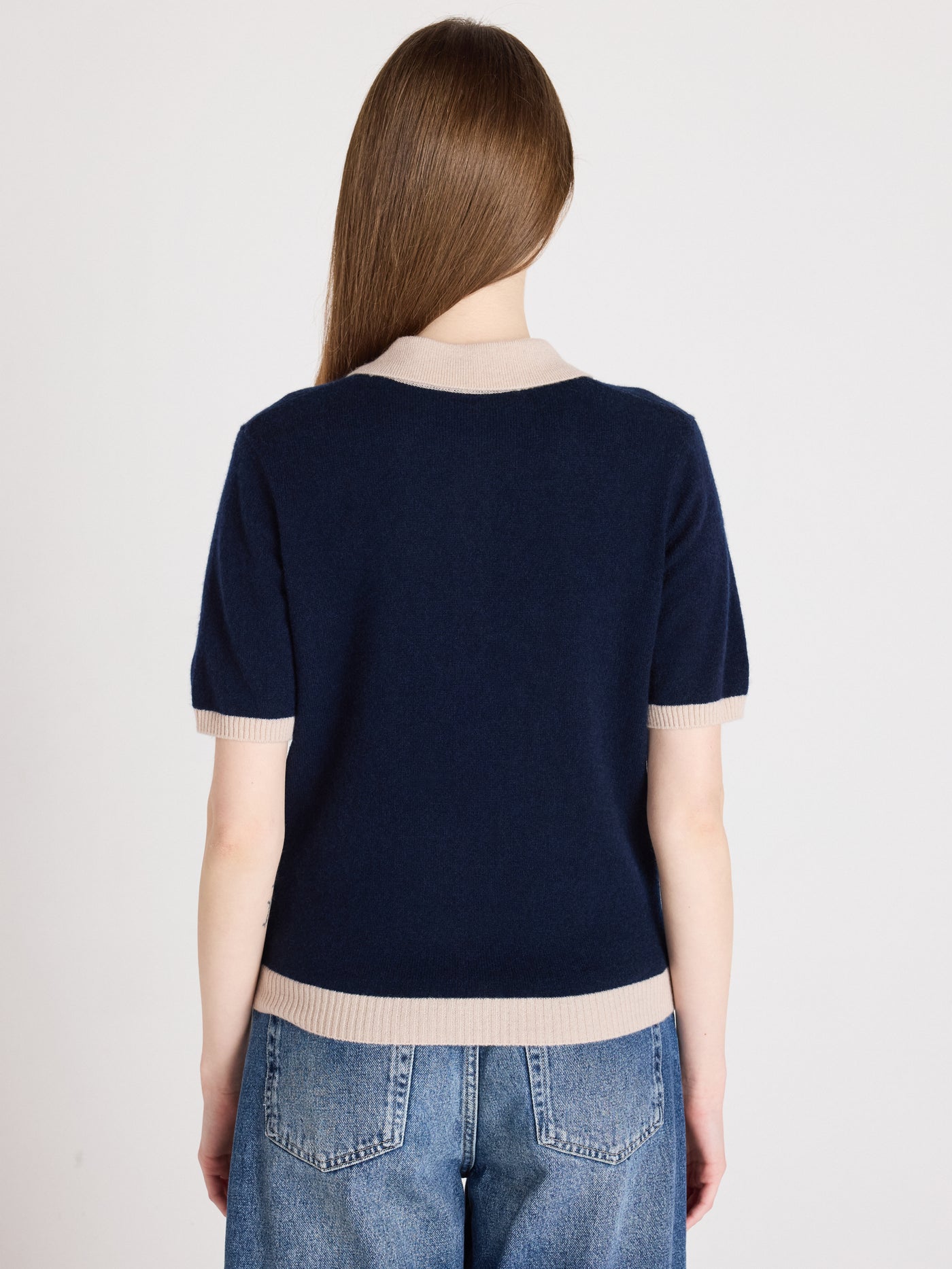 marlyn - Polo 100% cachemire - navy