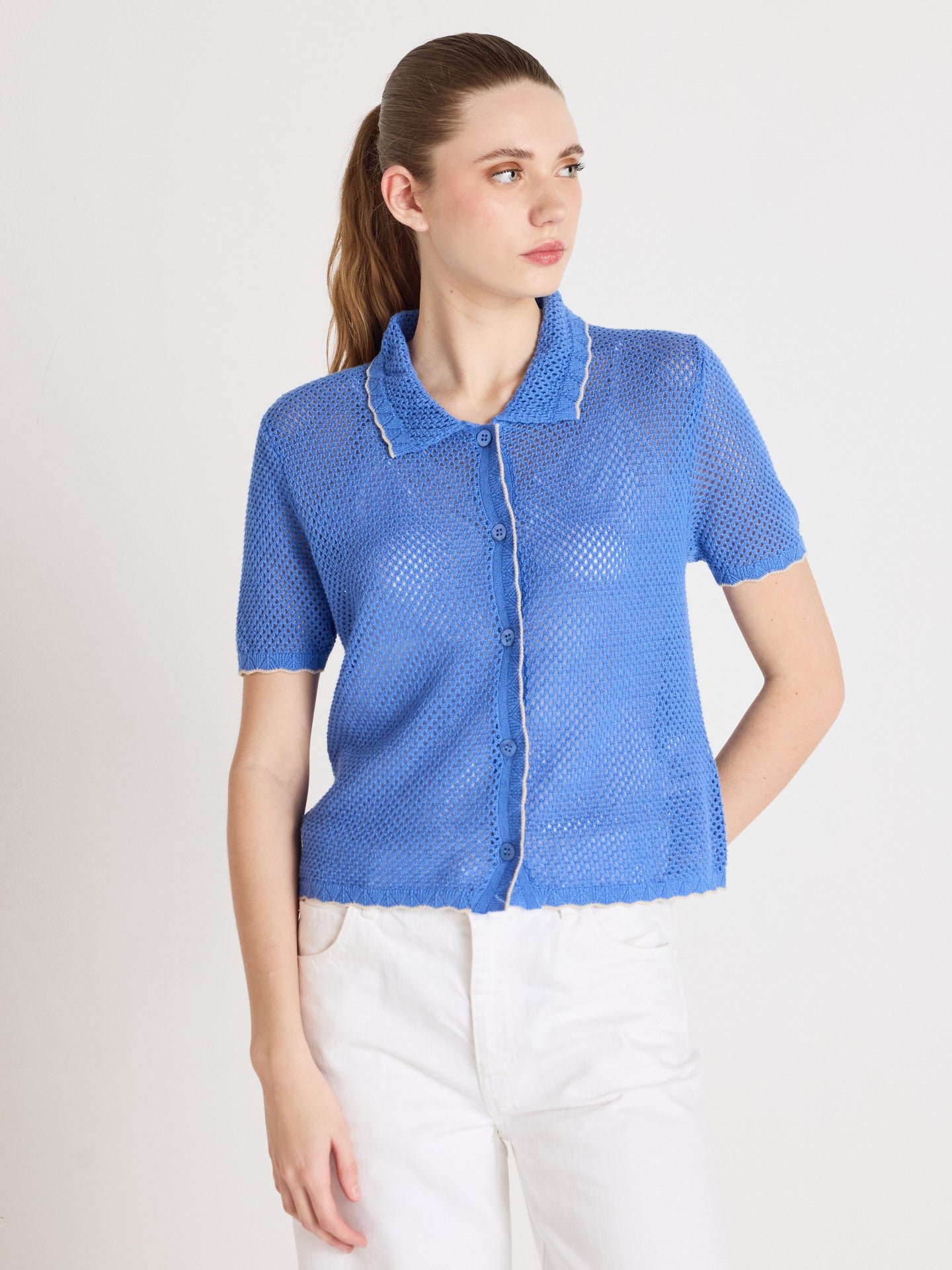 molly - Chemise en coton cachemire - baby blue