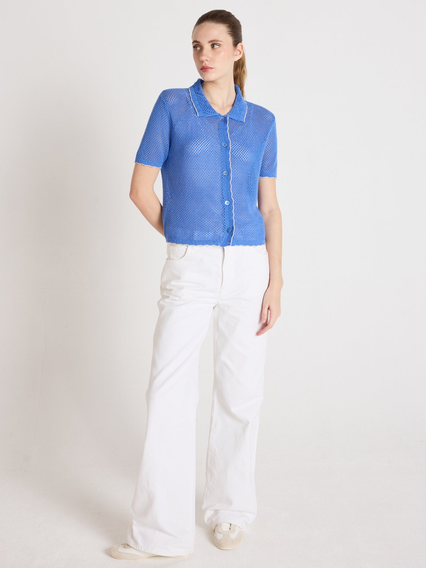 molly - Chemise en coton cachemire - baby blue